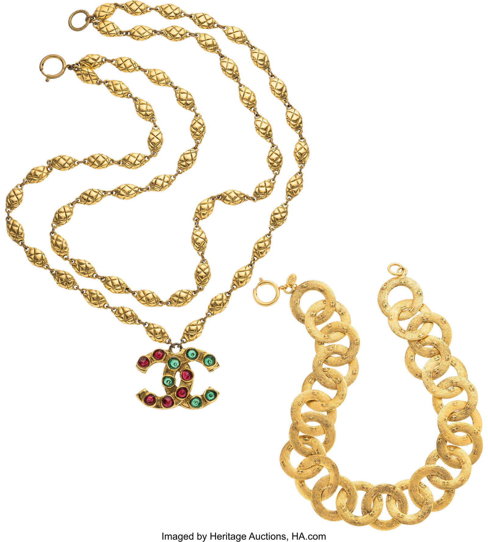 Chanel Set of Two: Vintage CC Gripoix Necklace & (1 of 1)