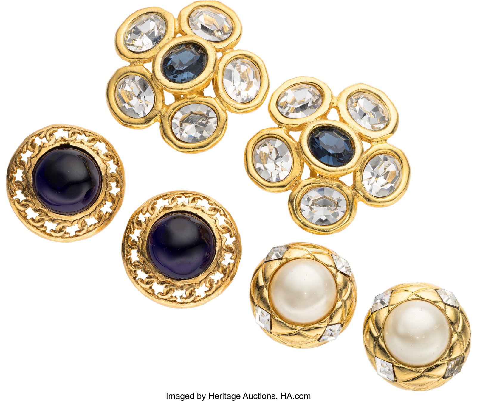 Chanel Set of Three: Vintage Gripoix & Crystal E (1 of 1)