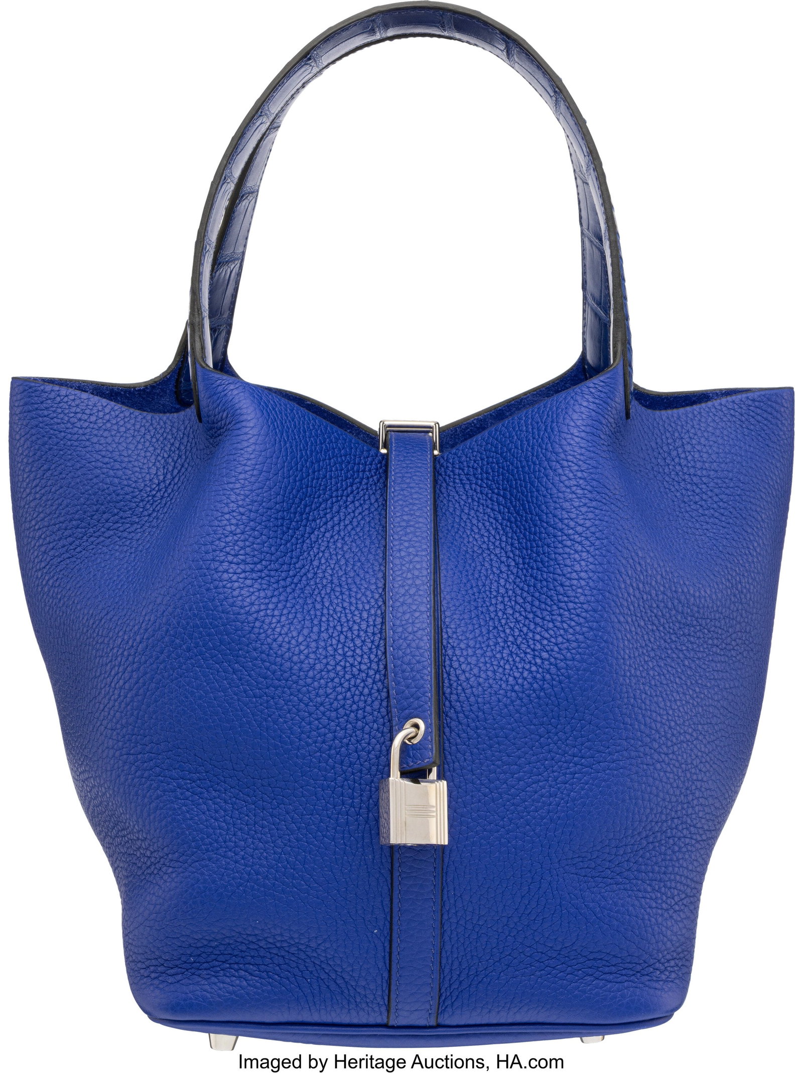 Hermès 22cm Bleu Electrique Matte Alligator & C (1 of 4)