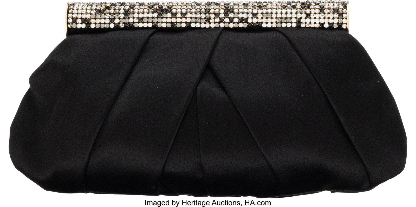 Chanel Vintage Black Satin Crystal Clutch with M (1 of 2)