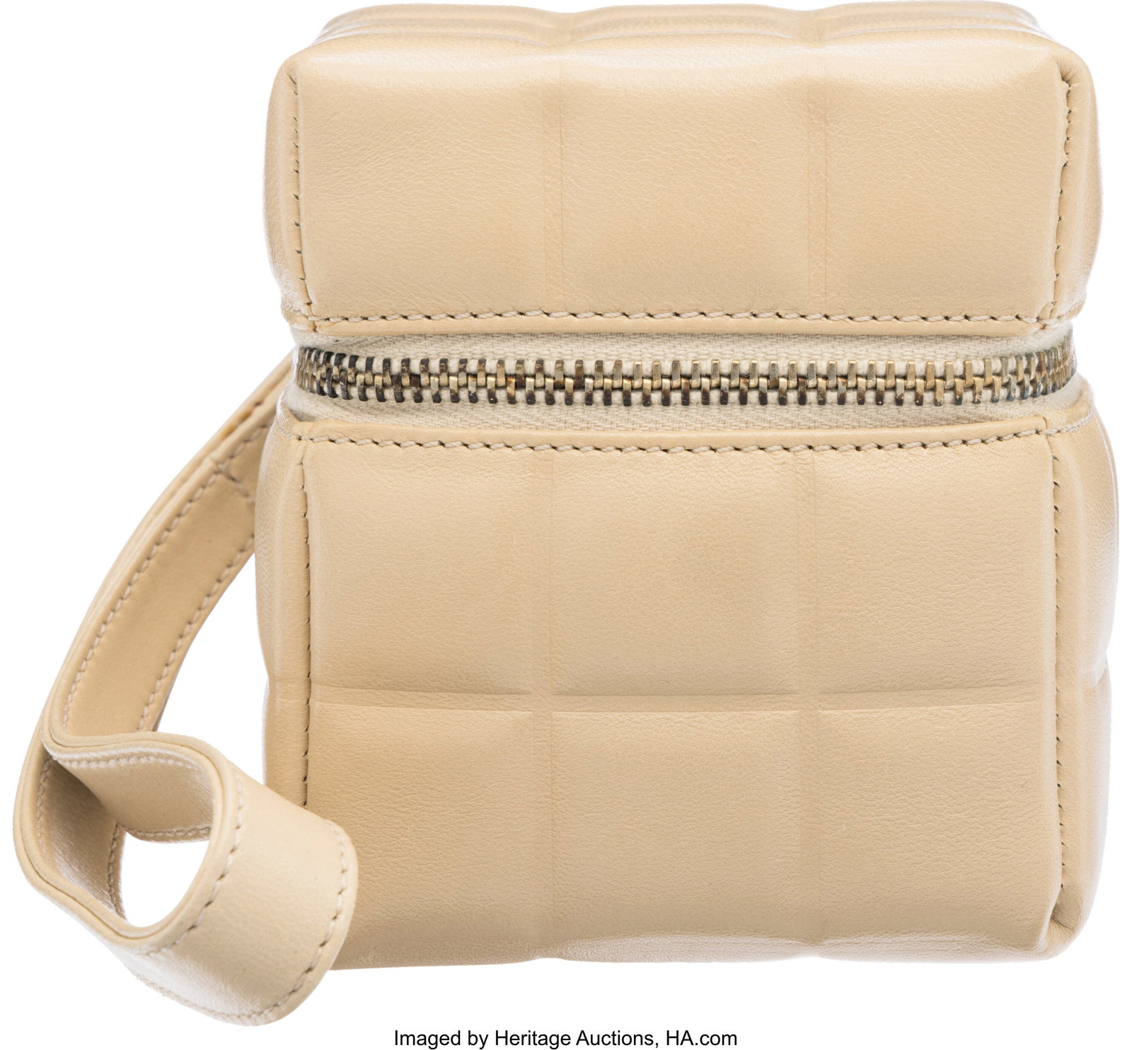 Chanel Beige Lambskin Leather Rubiks Cube Wristl: Chanel Beige Lambskin Leather Rubiks Cube Wristlet Clutch with Brushed Gold Hardware 2003-2004 Condition: 2 3.25" Width x 4" Height x 3.25" Depth This clutch is done in Beige