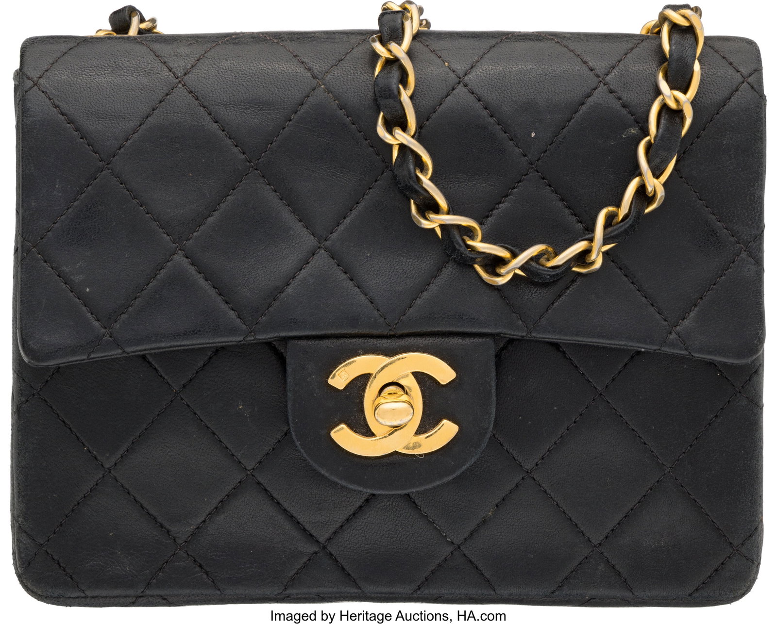 Chanel Vintage Navy Blue Quilted Lambskin Leathe (1 of 3)