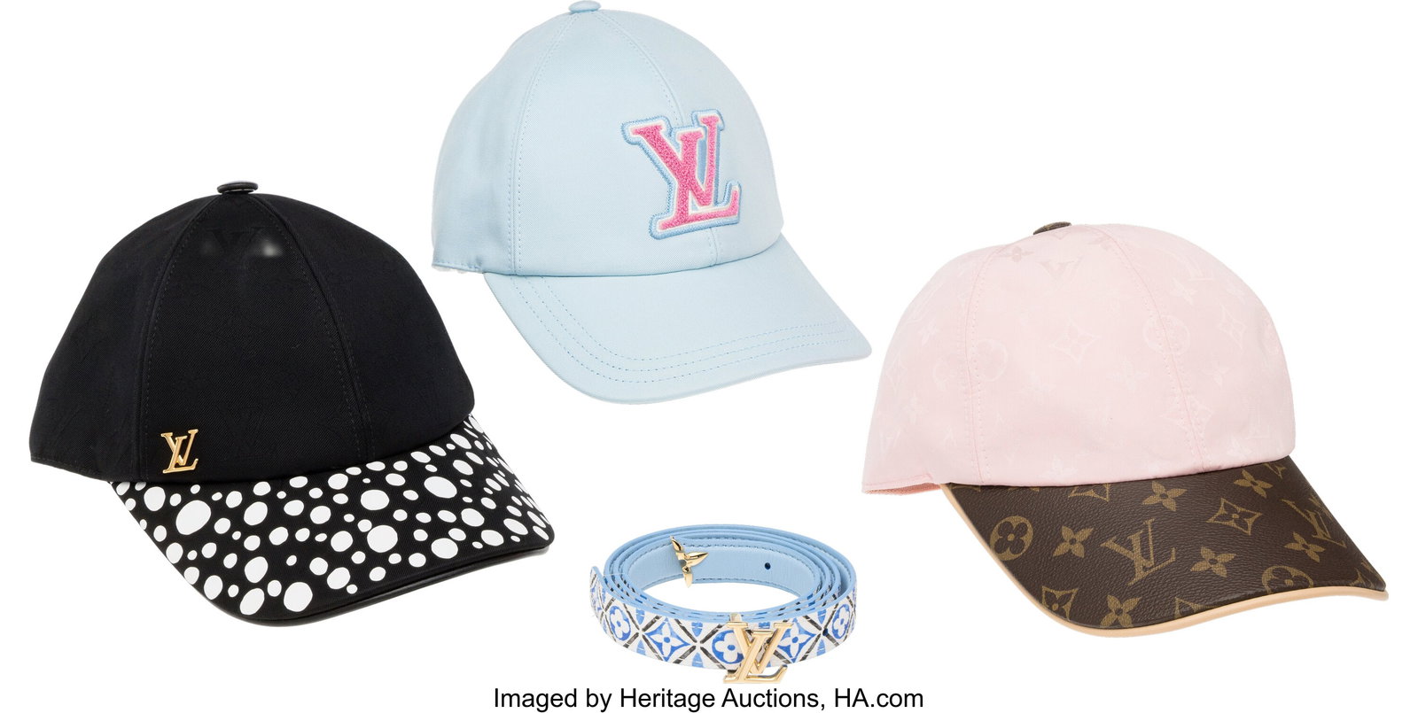 Louis Vuitton Set of Four: Monogram Belt & Baseb (1 of 2)