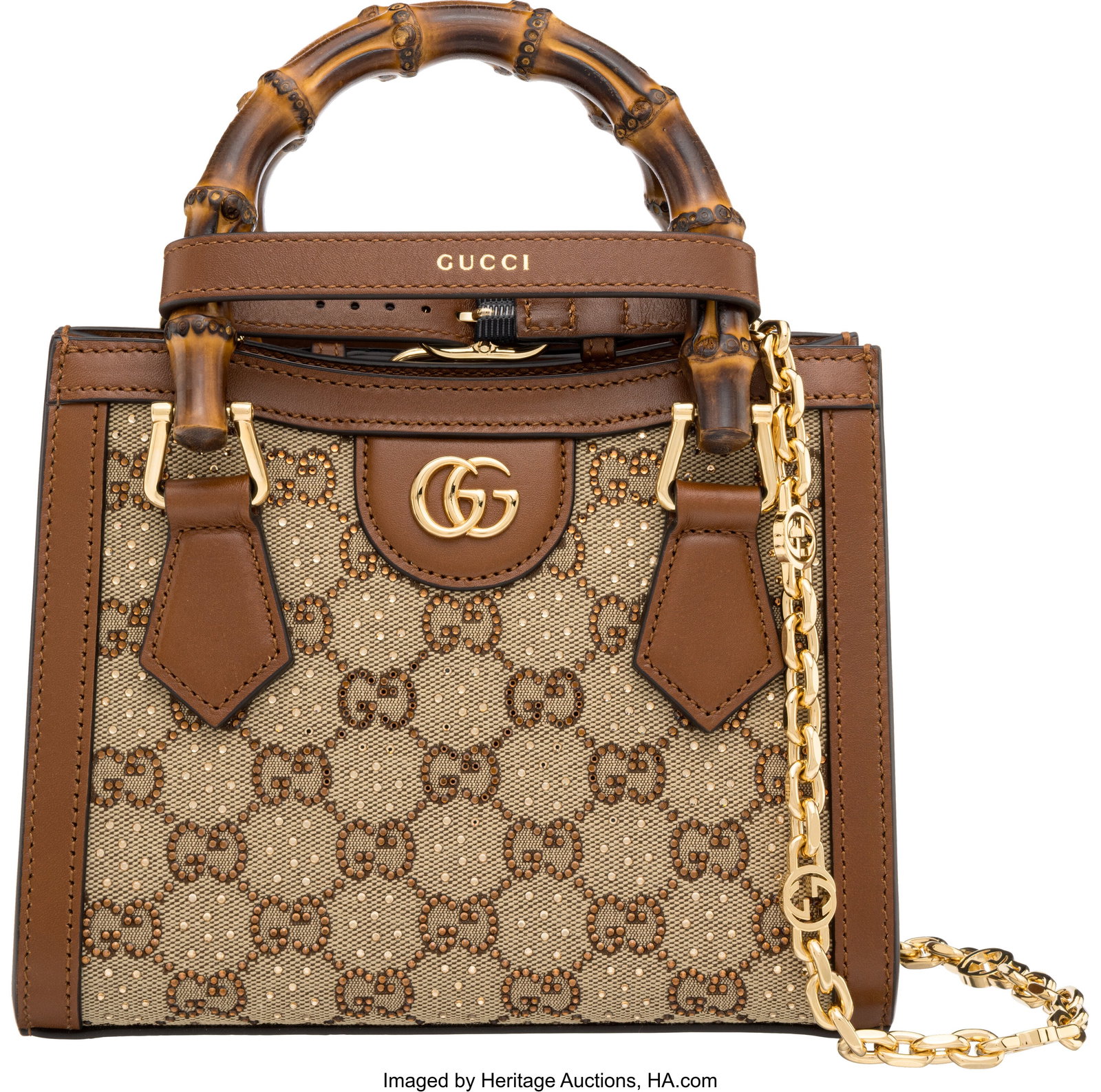 Gucci Brown GG Crystal Canvas & Leather Small Di (1 of 3)