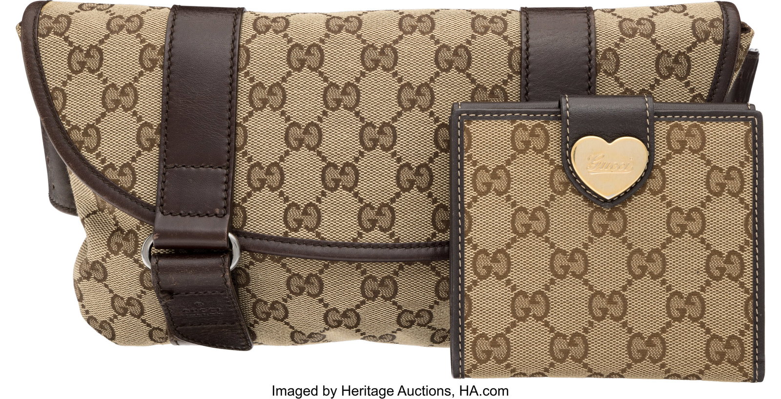 Gucci Set of Two: Brown GG Monogram Belt Bag & W (1 of 2)