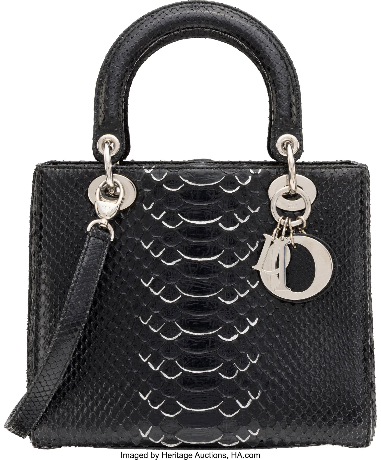 Christian Dior Black Python Medium Lady Dior Bag (1 of 4)