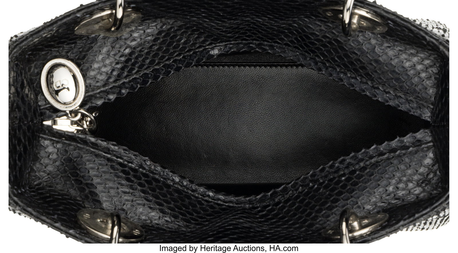 Christian Dior Black Python Medium Lady Dior Bag - 4
