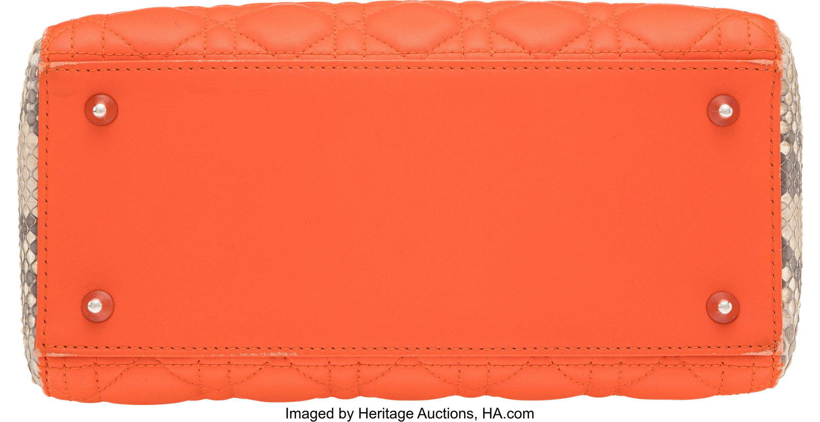 Christian Dior Orange & Gray Leather and Python  - 3