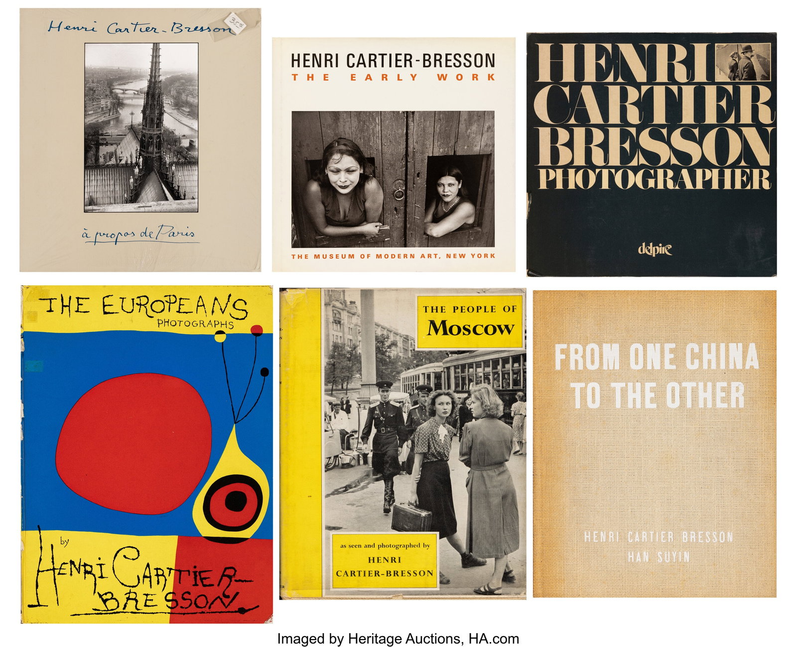 Henri Cartier-Bresson (French, 1908-2004) Group : Henri Cartier-Bresson (French, 1908-2004) Group of 6 photography books 4to and 8vo 14 x 11 inches (35.6 x 27.9 cm) and smaller Published by Simon and Schuster&s
