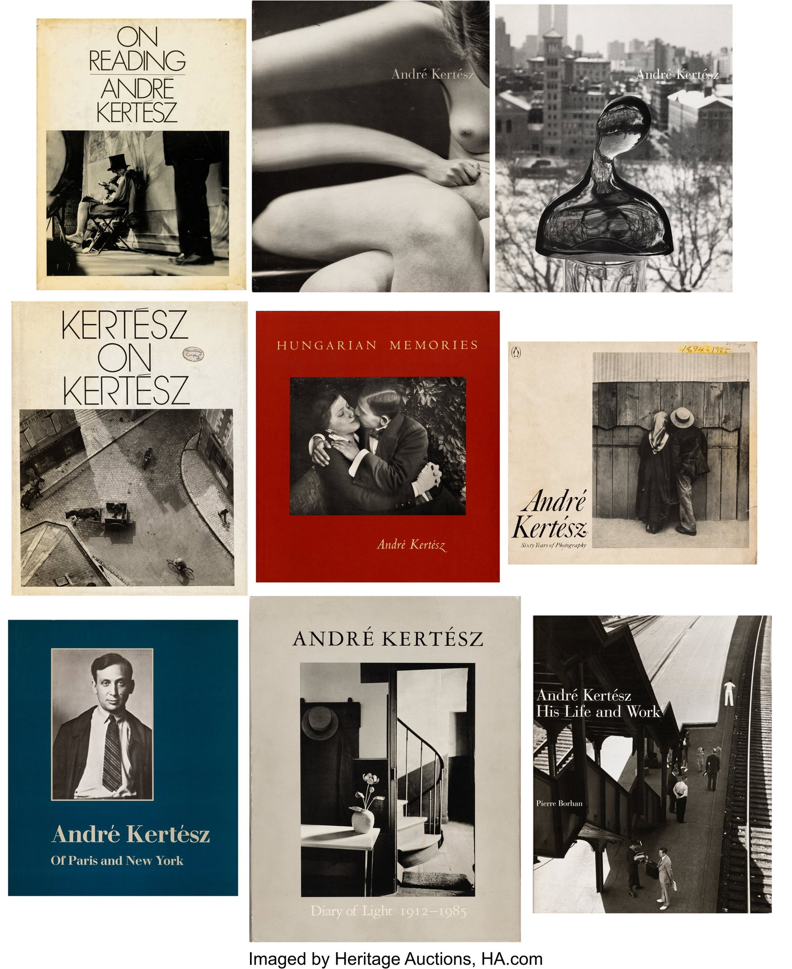 André Kertész (American/Hungarian, 1894-1985) : André Kertész (American/Hungarian, 1894-1985) Group of 9 photography books 4to and 8vo 15 x 12 inches (38.1 x 30.5 cm) and smaller One signed&