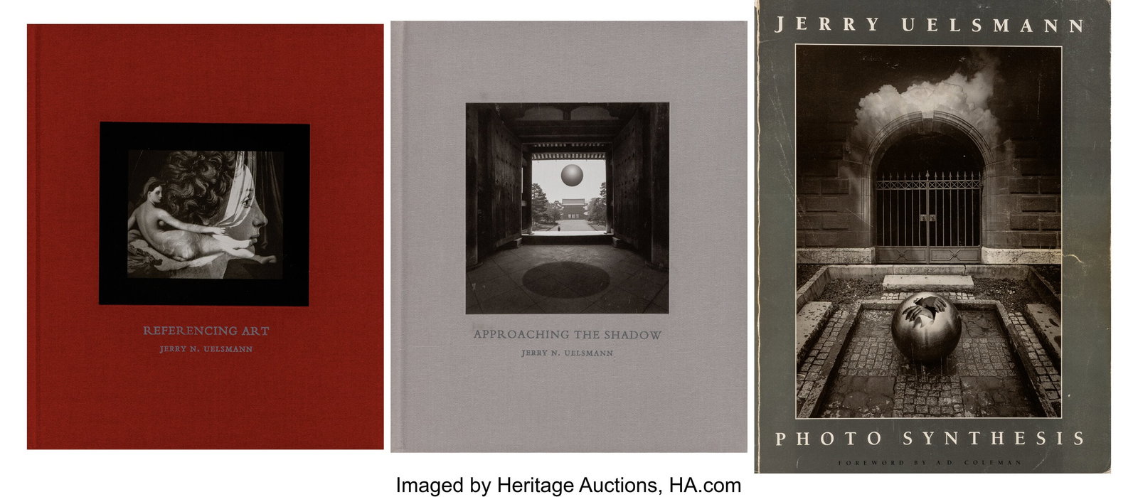Jerry Uelsmann (American, 1934-2022) Approaching: Jerry Uelsmann (American, 1934-2022) Approaching the Shadow; Referencing Art; Photosynthesis (3 books), 1992; 1996; 2003; one 4to and two 8vo 1