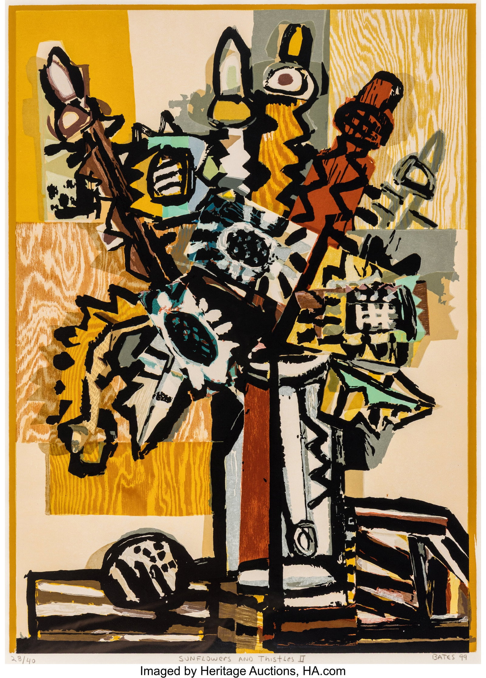 David Bates (American, b. 1952) Sunflowers and T (1 of 2)