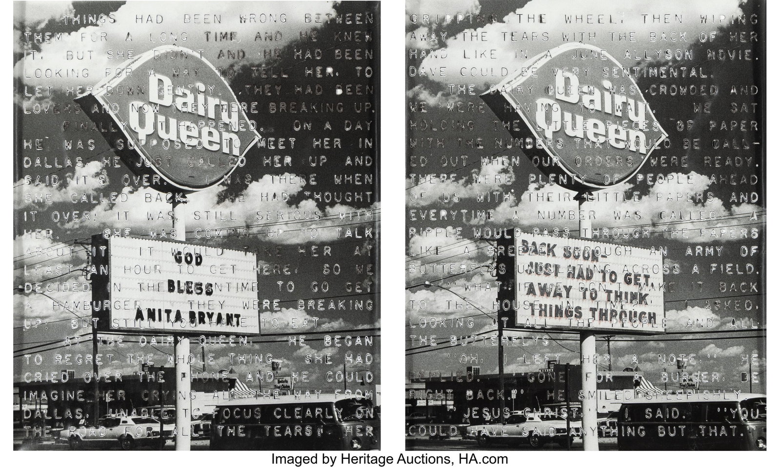 Vernon Fisher (1943-2023) Dairy Queen (diptych), (1 of 3)