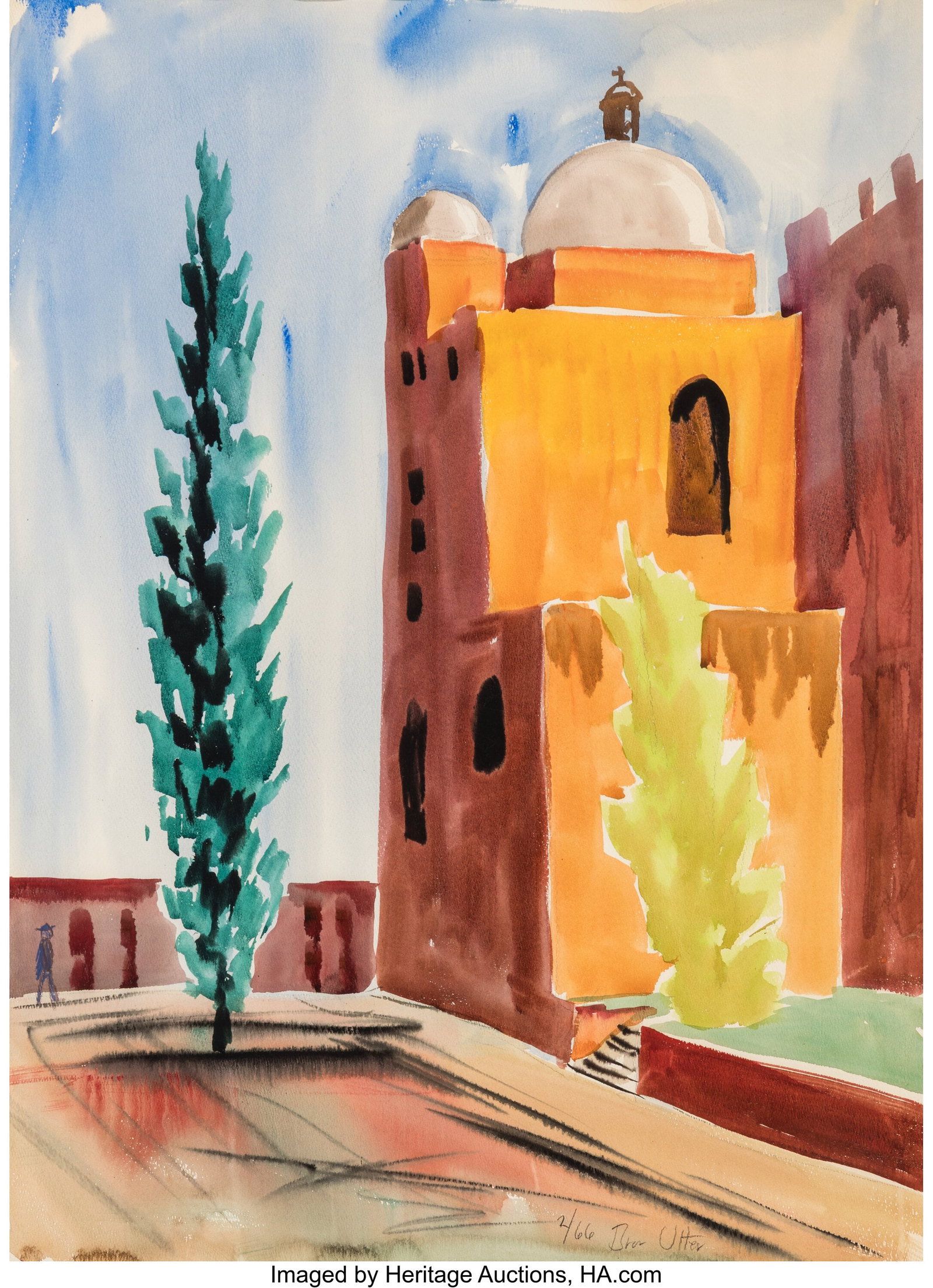Bror Utter (American, 1913-1993) Mission Courtya (1 of 3)