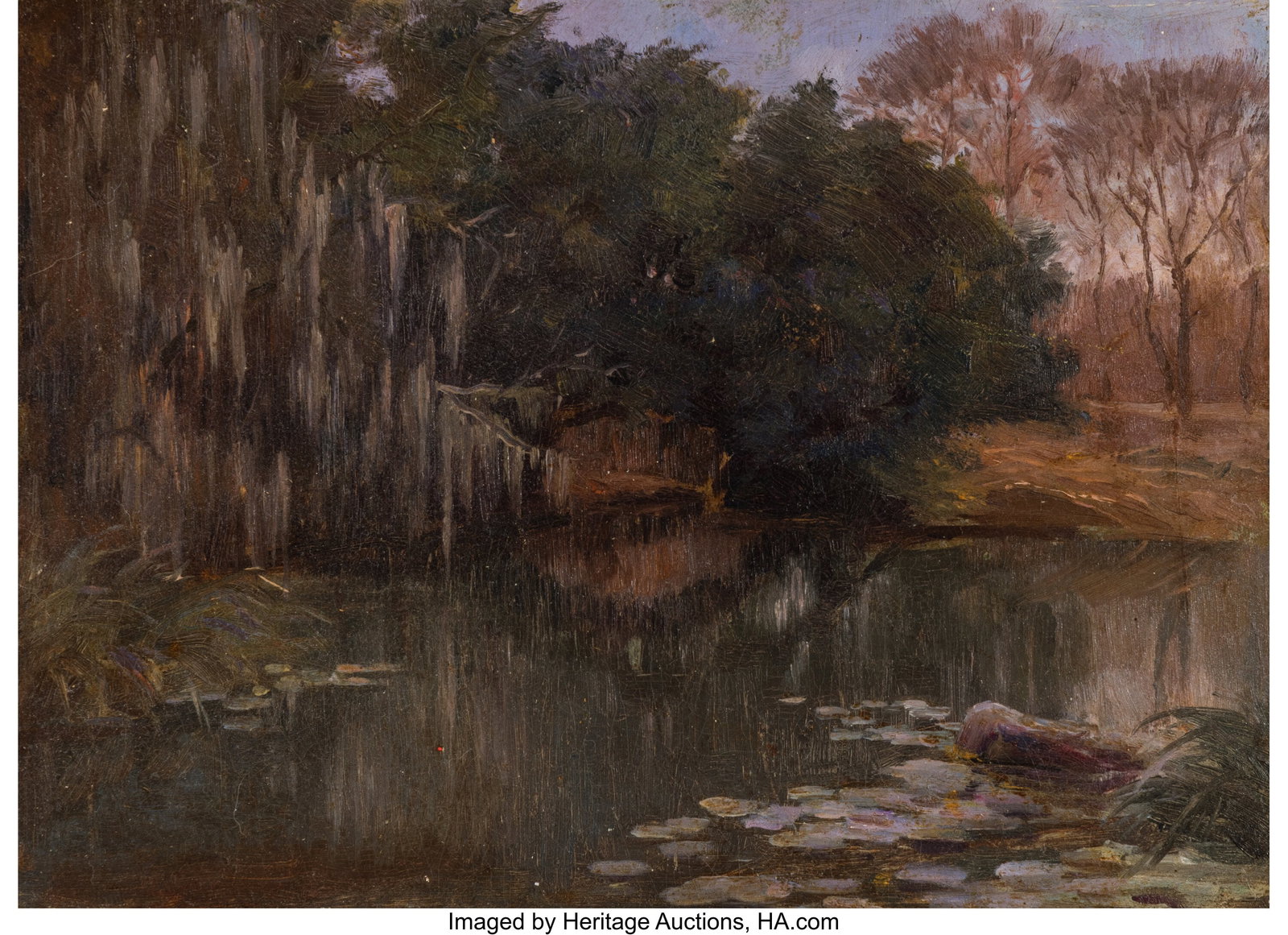 Robert Jenkins Onderdonk (American, 1853-1917) A: Robert Jenkins Onderdonk (American, 1853-1917) A San Antonio Park Oil on press board 8 x 11 inches (20.3 x 27.9 cm) PROVENANCE: Jacob Swerdlow Gallery&com