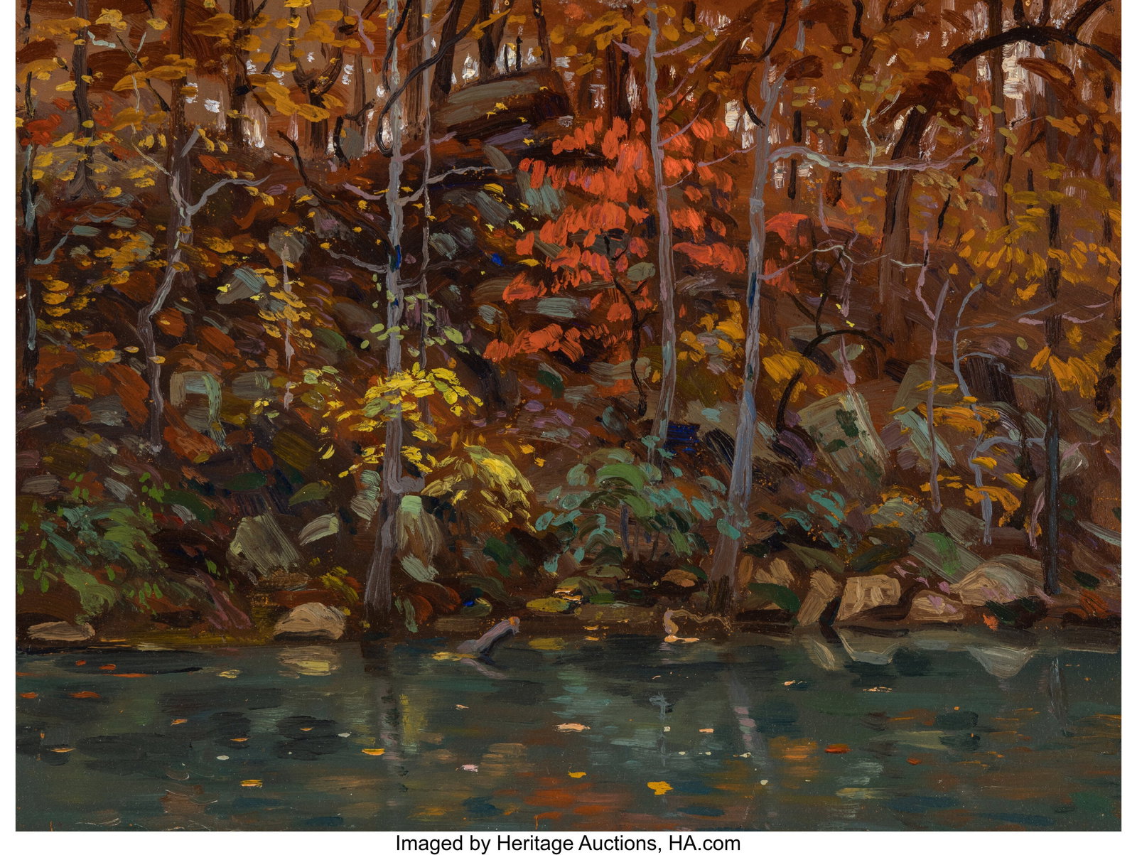 Olin Travis (American, 1888-1975) Dogwood and Gr (1 of 3)