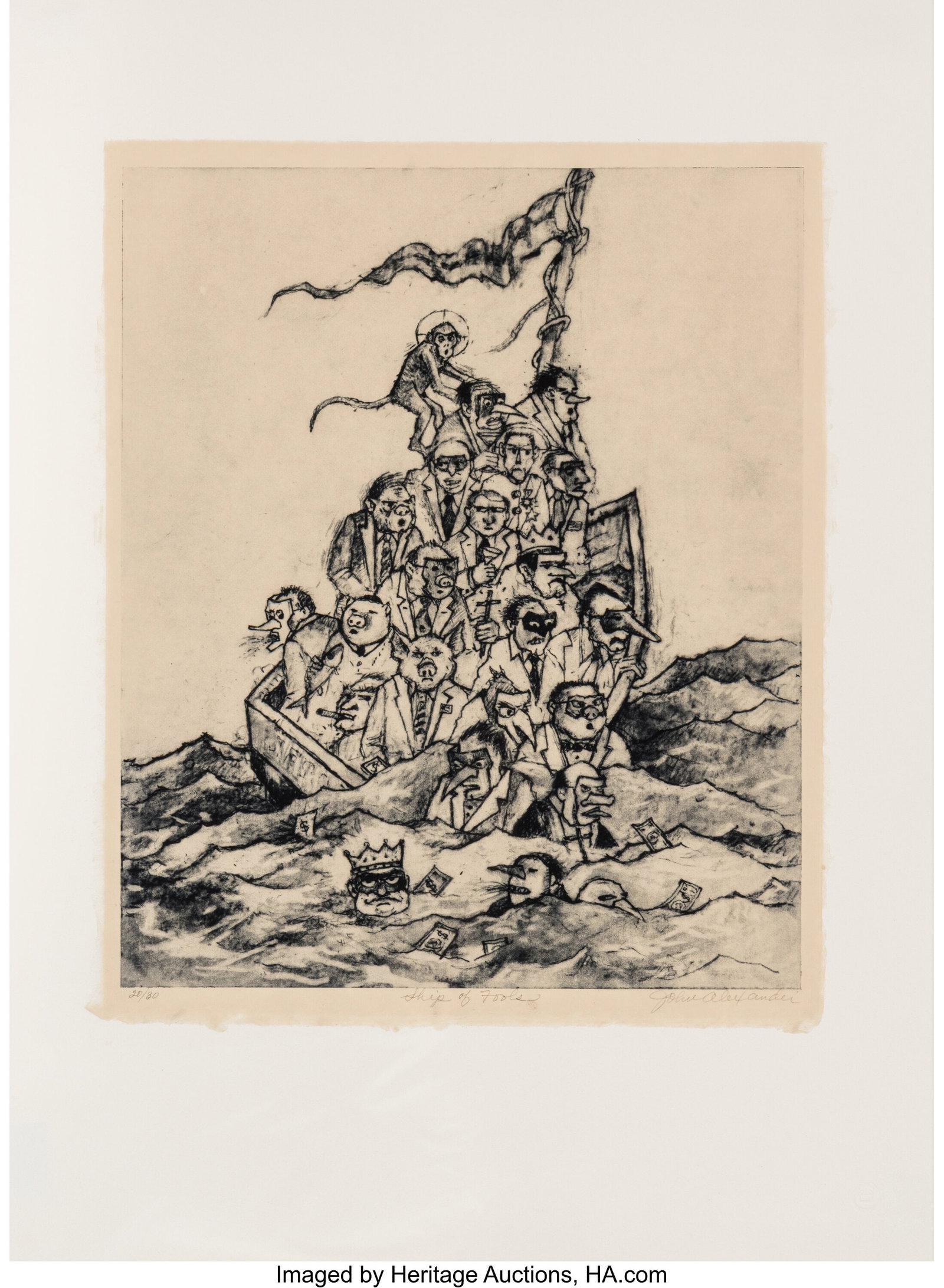 John Alexander (American, b. 1945) Ship of Fools (1 of 2)