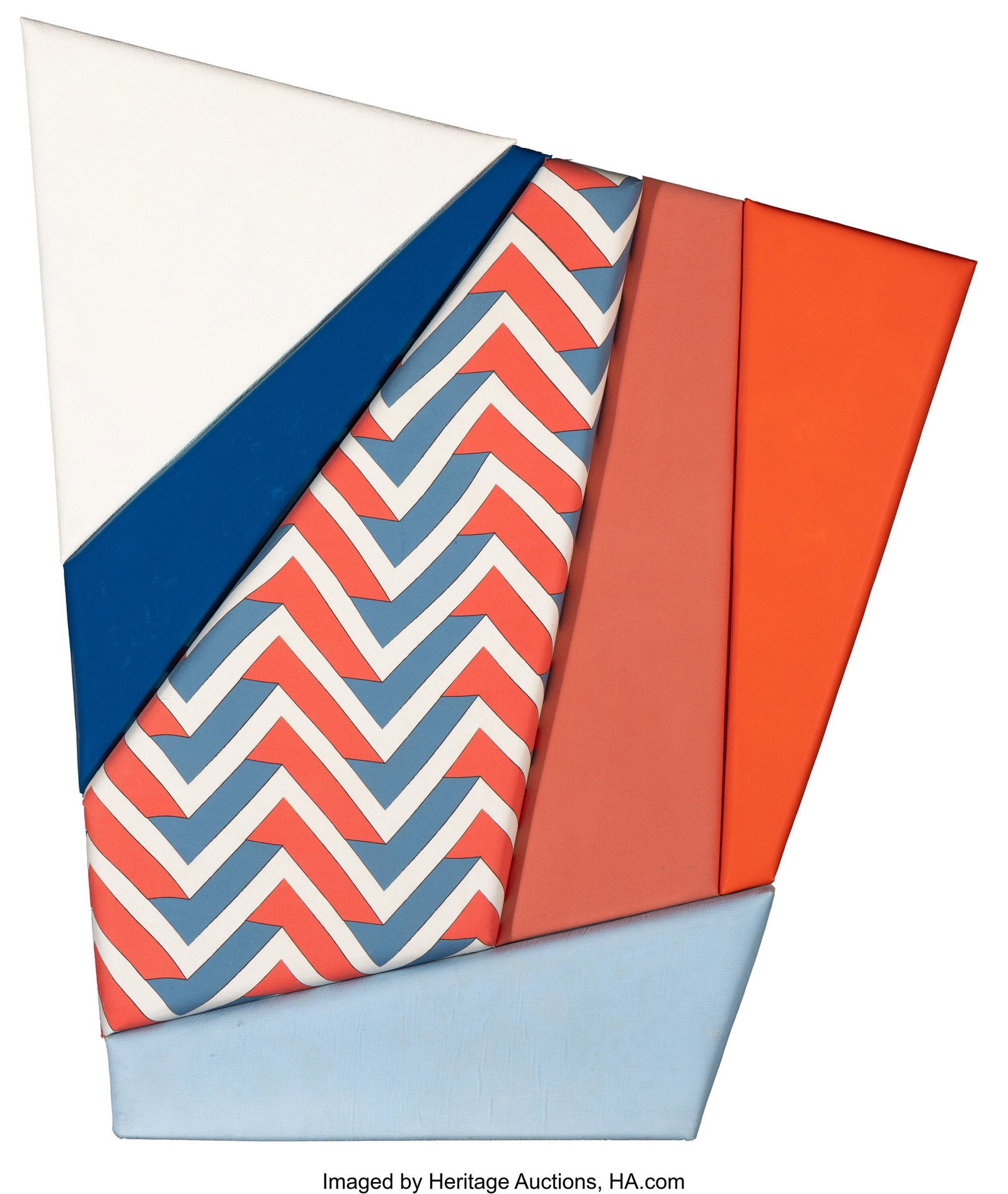 Leah Guadagnoli (b. 1989) RWB, 2015 Oil, acrylic: Leah Guadagnoli (b. 1989) RWB, 2015 Oil, acrylic, upholstery, canvas, polyurethane on insulation board 55 x 48 x 4 inches (139.7 x