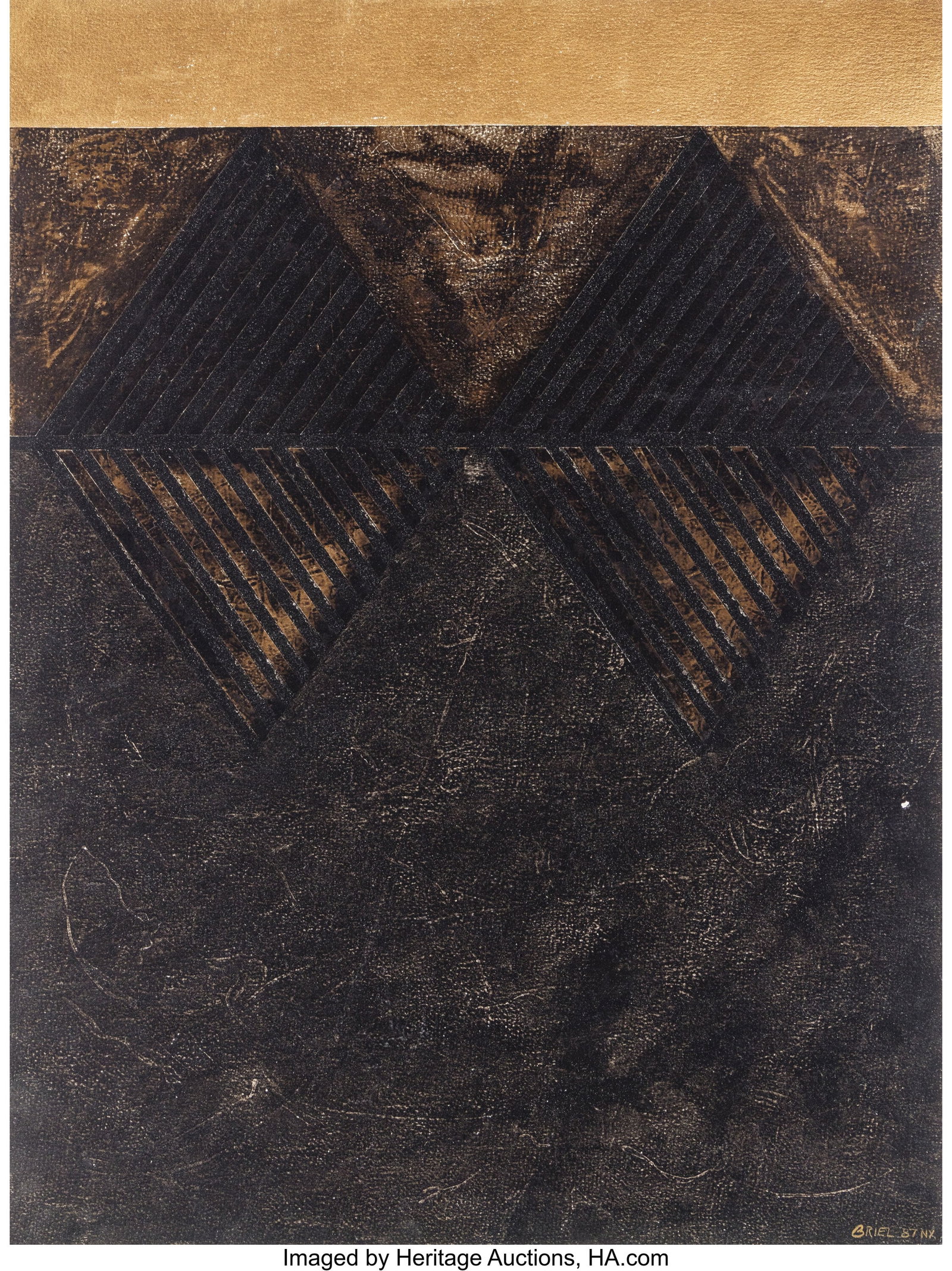 Ernesto Briel (1943-1992) Night Series 2:00 A.M.: Ernesto Briel (1943-1992) Night Series 2:00 A.M., 1987 Oil on paper 23-3/4 x 18 inches (60.3 x 45.7 cm) Signed, dated and