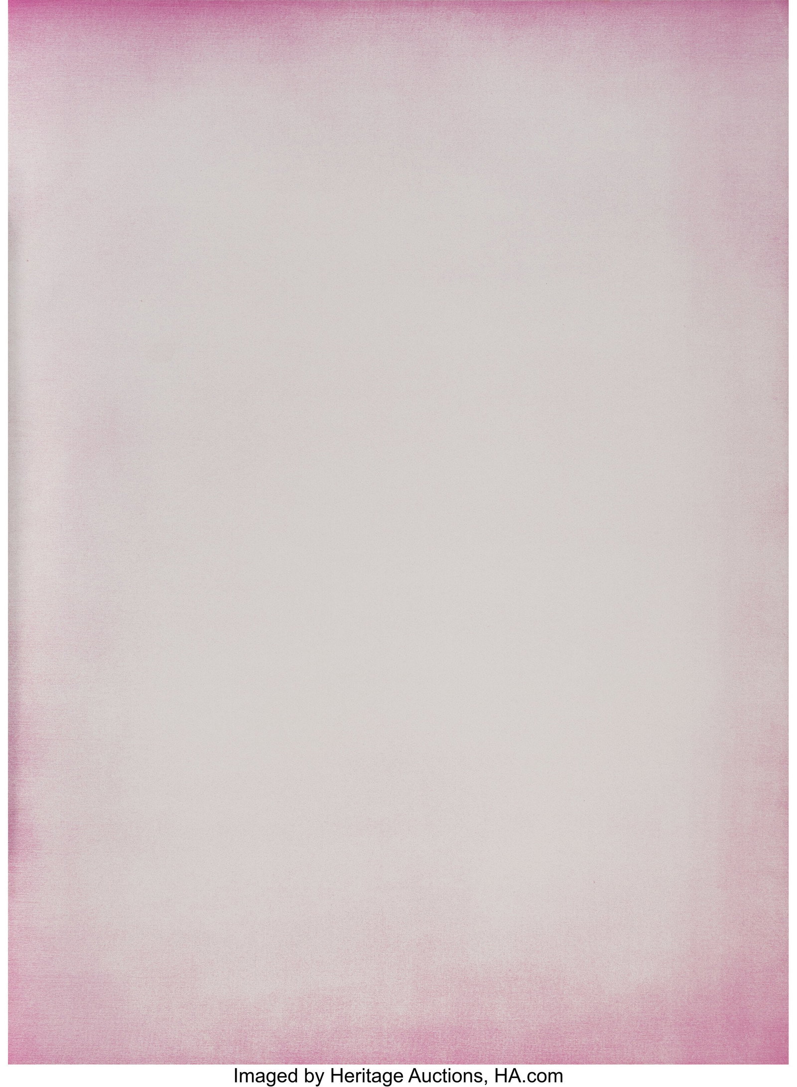 Thomas Wachholz (b. 1984) Magenta 0/100/0/0, 201: Thomas Wachholz (b. 1984) Magenta 0/100/0/0, 2014 Solvent inkjet print and alcohol on canvas 75 x 55 inches (190.5 x 139.7 cm) Signed and
