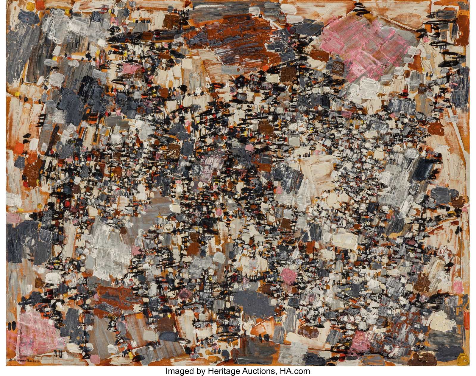 Natalia Dumitresco (1915-1997) Composition No. 2: Natalia Dumitresco (1915-1997) Composition No. 27, 1958 Oil on canvas 28-3/4 x 35-1/4 inches (73.0 x 89.5 cm) Signed lower left: N.