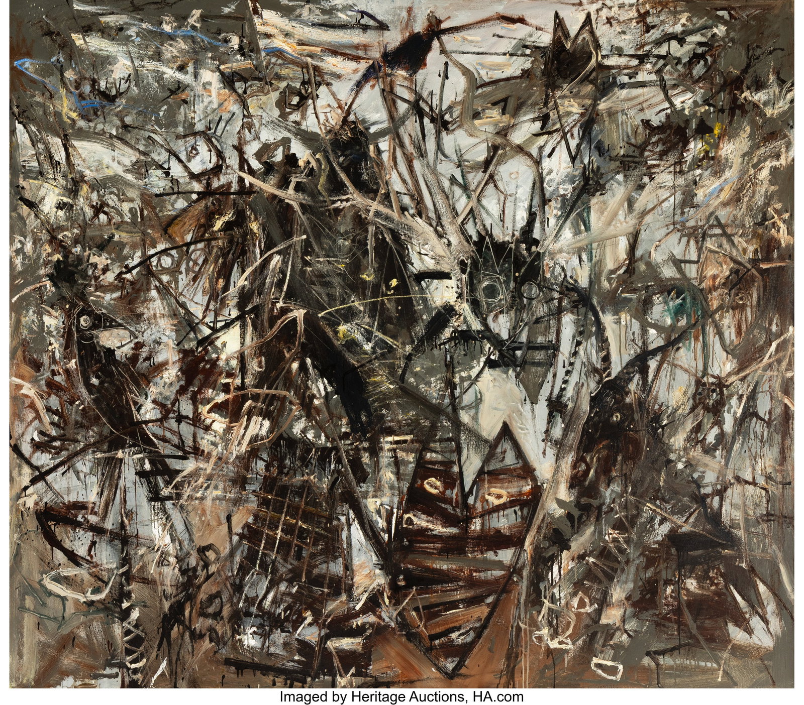 John Alexander (b. 1945) Grey Ghost, 1983 Oil on: John Alexander (b. 1945) Grey Ghost, 1983 Oil on canvas 74 x 84 inches (188.0 x 213.4 cm) Signed, dated, and inscribed on the reverse: