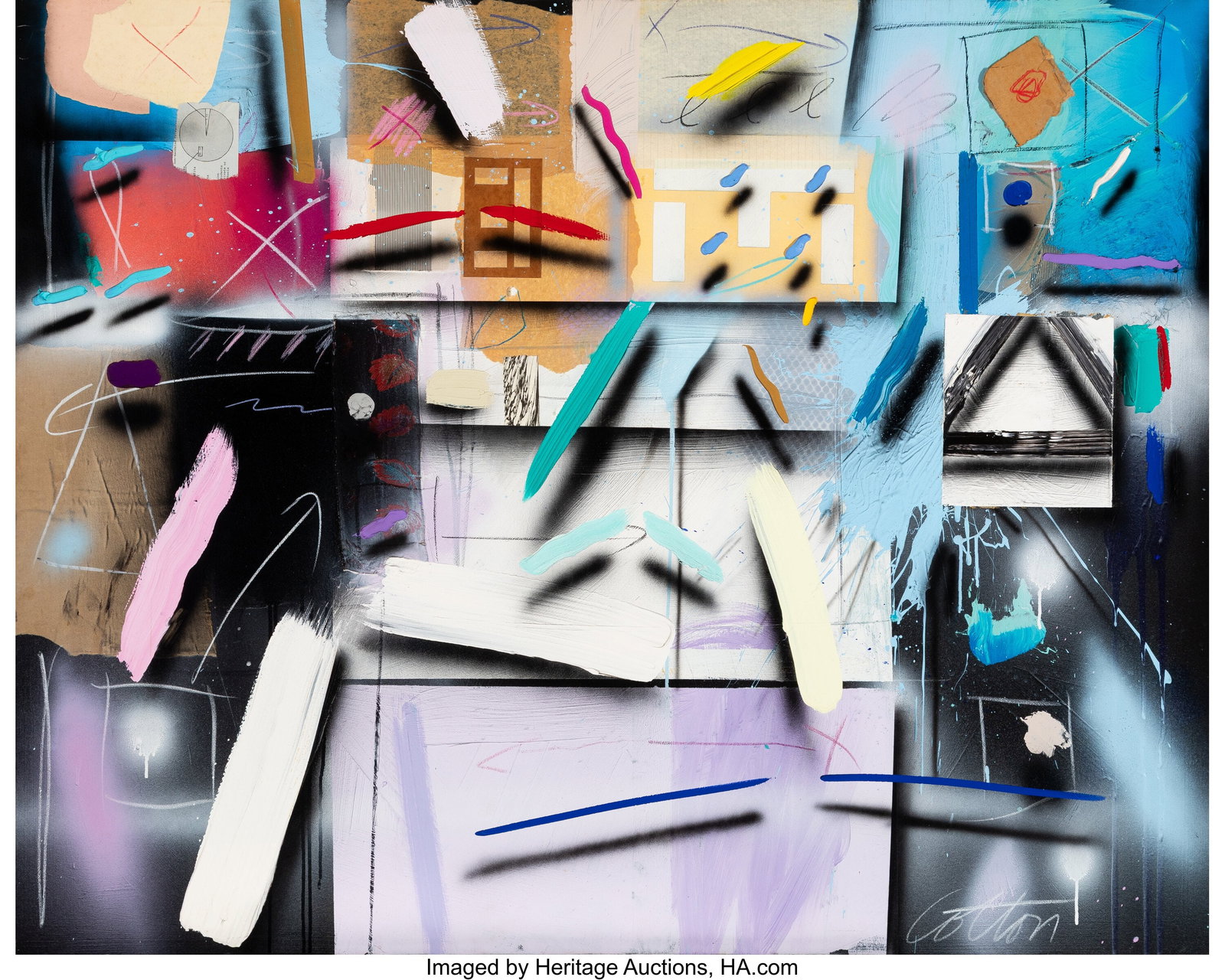 Will Cotton (b. 1965) Dans le Grenier, 1989 Mixe: Will Cotton (b. 1965) Dans le Grenier, 1989 Mixed media on canvas 48 x 60 inches (121.9 x 152.4 cm) Signed lower right: Cotton Signed,