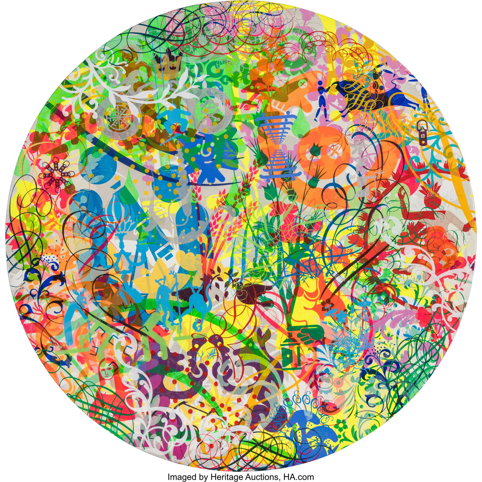 Ryan McGinness (b. 1972) Untitled (two works), 2: Ryan McGinness (b. 1972) Untitled (two works), 2008 Acrylic on panel 24 x 24 inches (61.0 x 61.0 cm) (each) Each signed and dated on