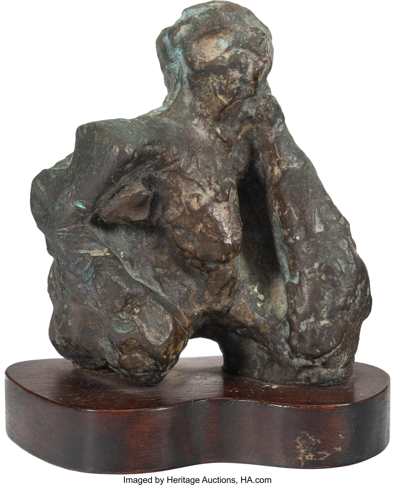 Jean (Hans) Arp (1886-1966) Homme Tour, Treves, : Jean (Hans) Arp (1886-1966) Homme Tour, Treves, 1961 Bronze with a dark brown patina, on a wood base 5-1/8 x 3-3/4 x 2-1/4 inches (13.0 x
