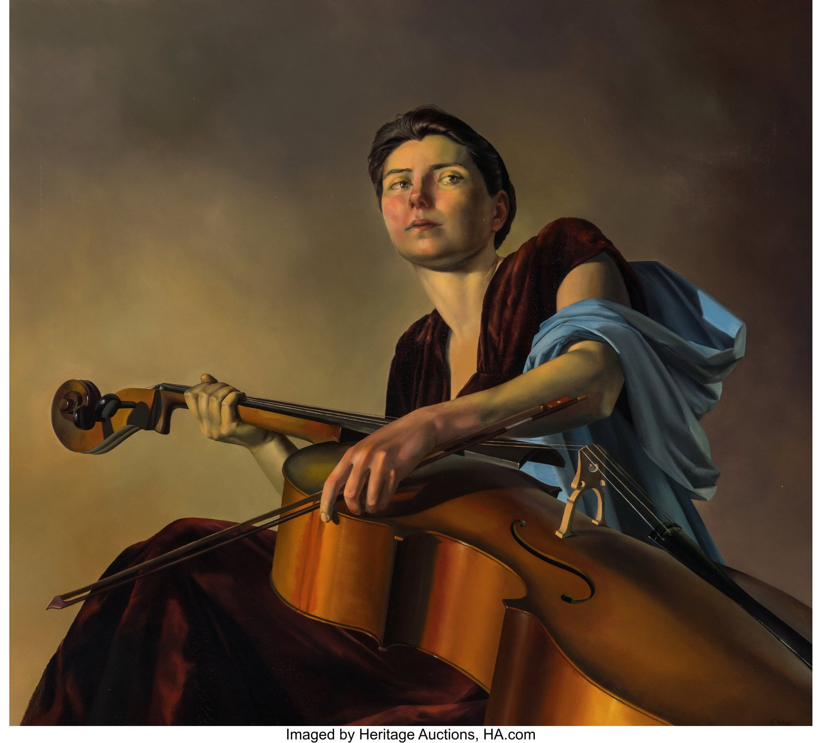 Jeanne Duval (b. 1956) The Cellist, 1991 Oil on  (1 of 3)