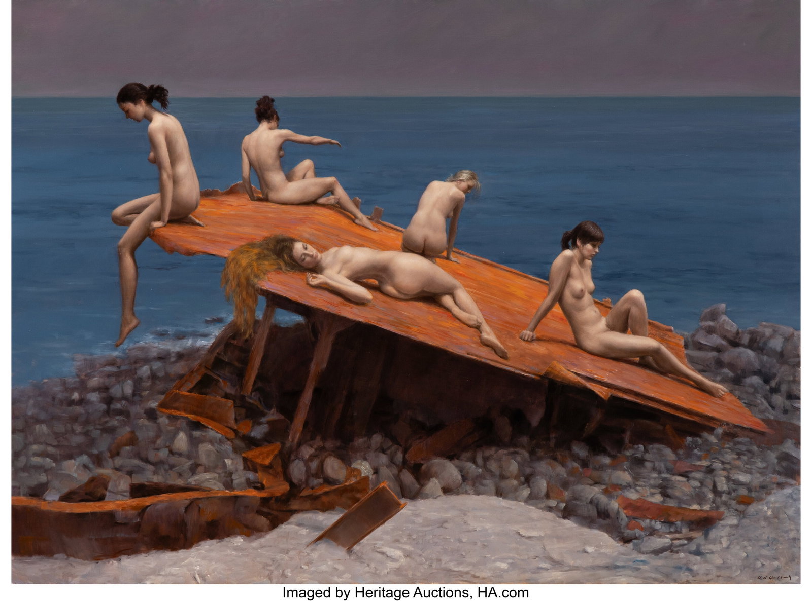 Harry Holland (b. 1941) Platform, 2009 Oil on ca (1 of 3)