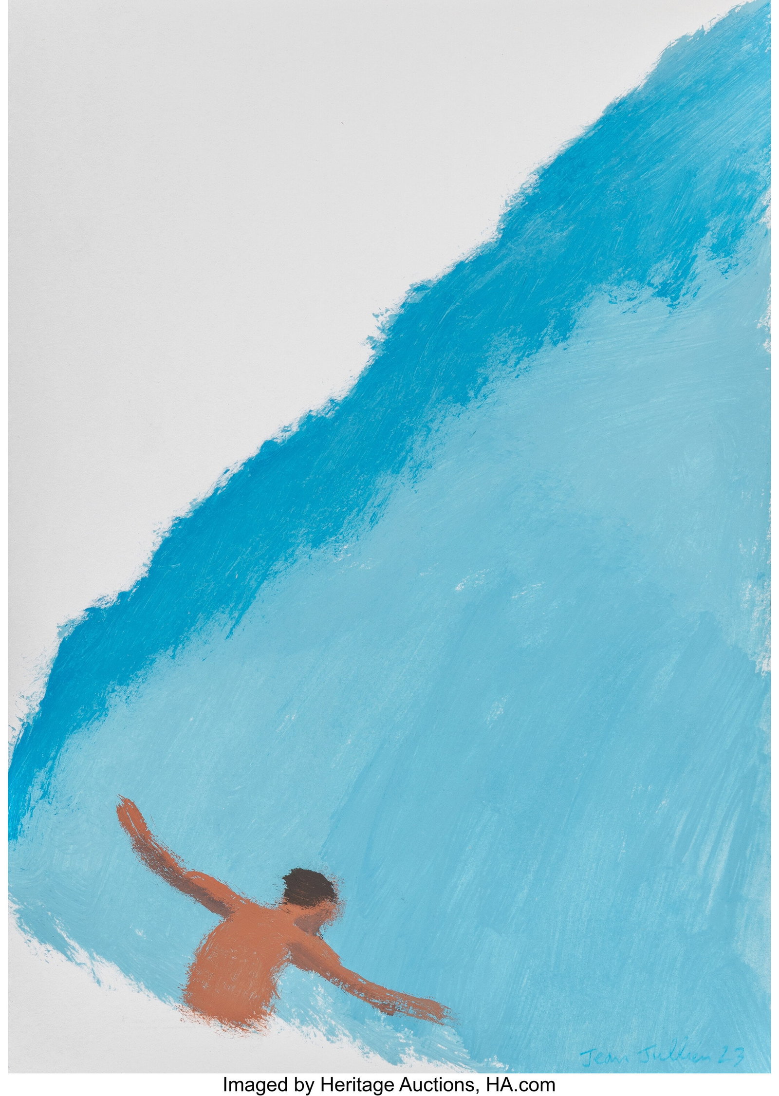 Jean Jullien (b. 1983) Untitled, 2023 Acrylic on: Jean Jullien (b. 1983) Untitled, 2023 Acrylic on wove paper 12-1/4 x 8-3/4 inches (31.1 x 22.2 cm) Signed and dated lower right: Jean Julli