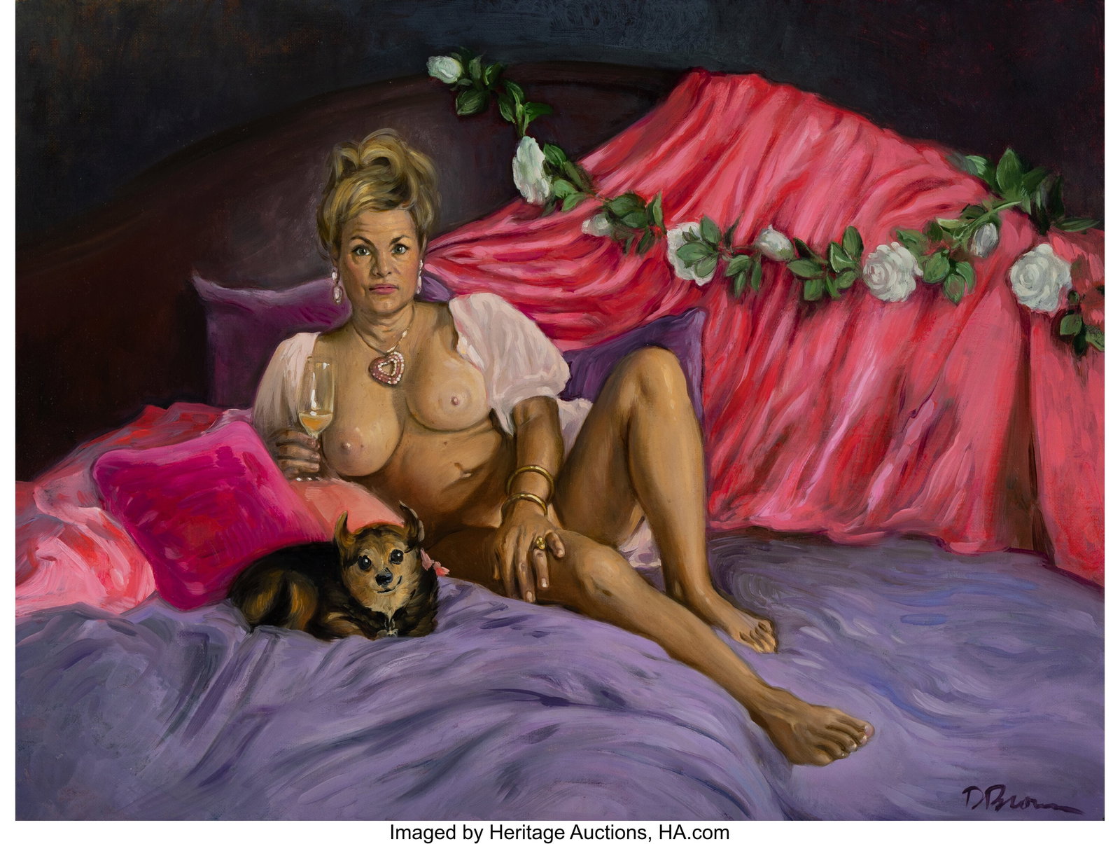 Delia Brown (b. 1969) Pink Satin, 2021-22 Oil on: Delia Brown (b. 1969) Pink Satin, 2021-22 Oil on canvas 18 x 24 inches (45.7 x 61.0 cm) Signed lower right: D. Brown Signed and dated on the