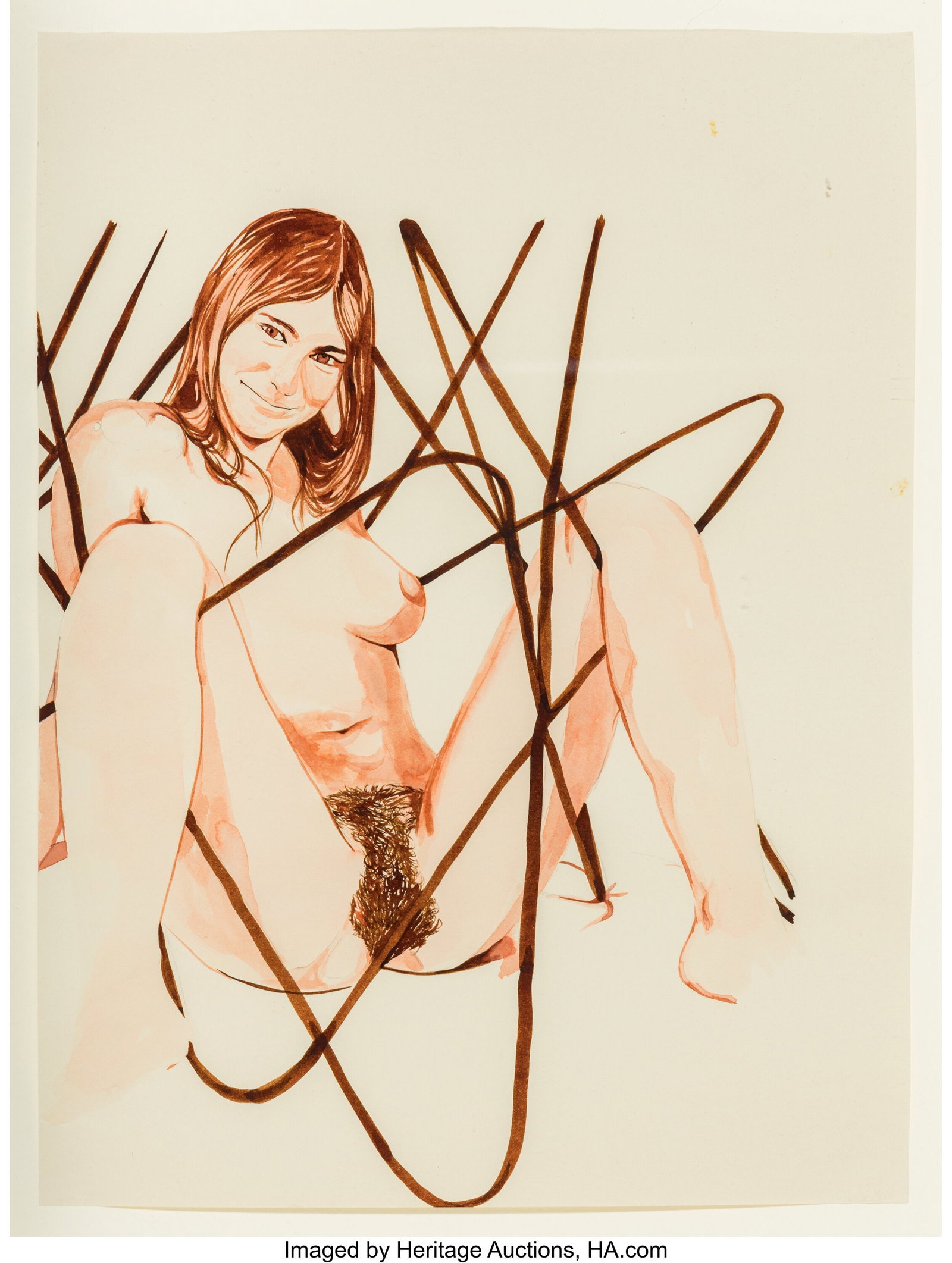 Tracy Nakayama (b. 1974) Lydiah Butterfly, 2005 : Tracy Nakayama (b. 1974) Lydiah Butterfly, 2005 Ink on paper 12-7/8 x 9-1/2 inches (32.7 x 24.1 cm) (sheet) PROVENANCE: ATM Galle