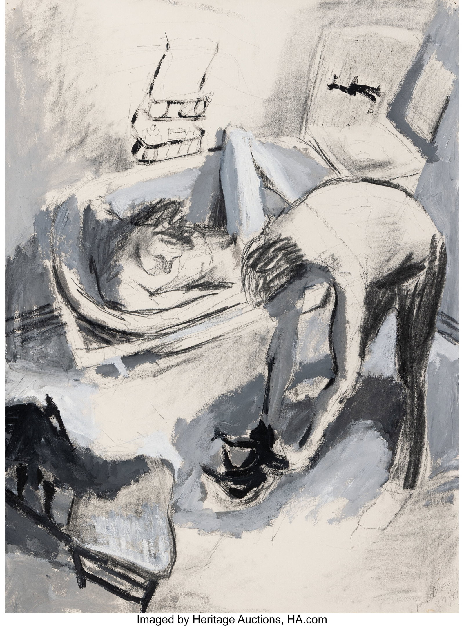 Hugh Auchincloss Steers (1963-1995) Untitled, 19: Hugh Auchincloss Steers (1963-1995) Untitled, 1987 Charcoal, oil stick, and acrylic on paper 29-3/4 x 22-1/4 inches (75.6 x 56.5 cm) (s