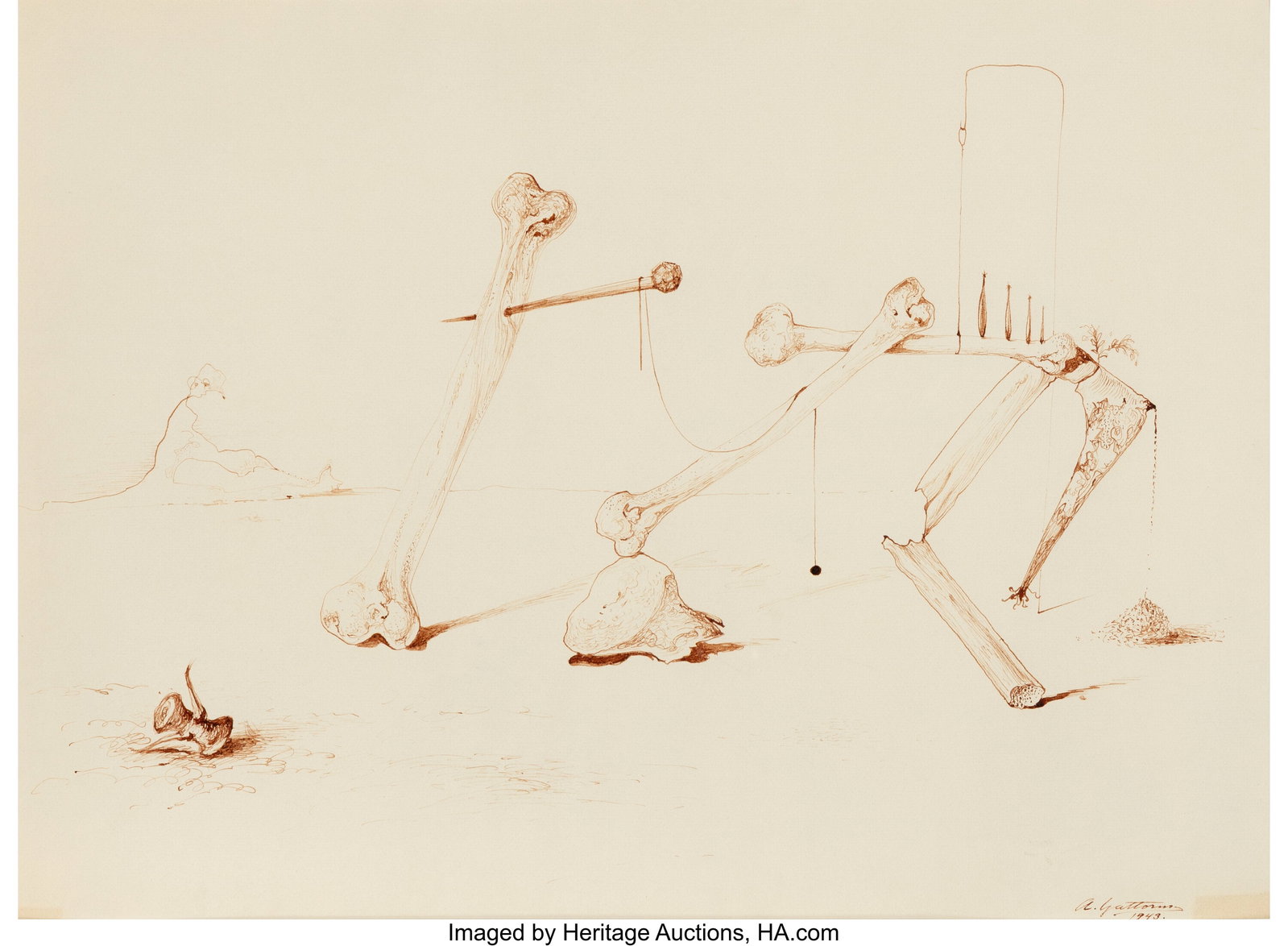 Antonio Gattorno (1904-1980) Pipe and Bone, 1943 (1 of 2)
