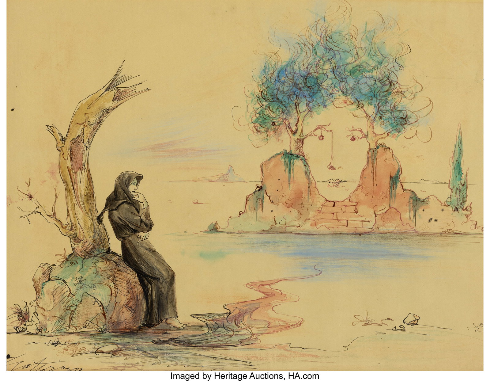 Antonio Gattorno (1904-1980) Dream, 1944 Waterco (1 of 2)
