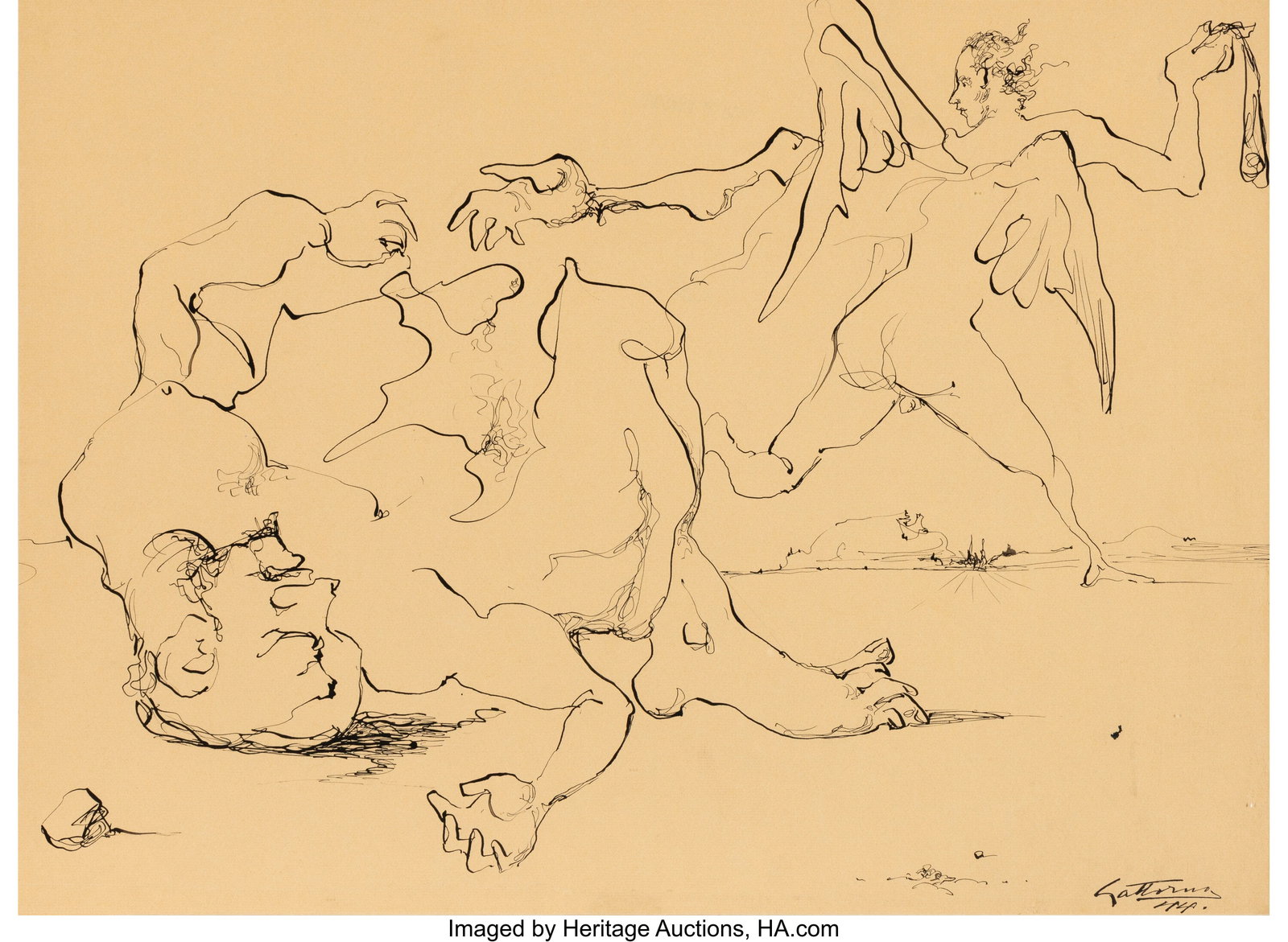 Antonio Gattorno (1904-1980) David & Goliath, 19 (1 of 2)