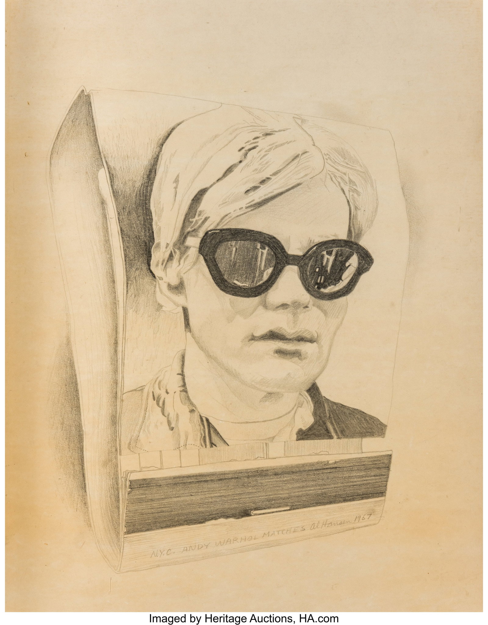 Al Hansen (1927-1995) Andy Warhol Matches, 1967 : Al Hansen (1927-1995) Andy Warhol Matches, 1967 Pencil on board 14 x 11 inches (35.6 x 27.9 cm) Signed, dated, and titled to lower region: N&p