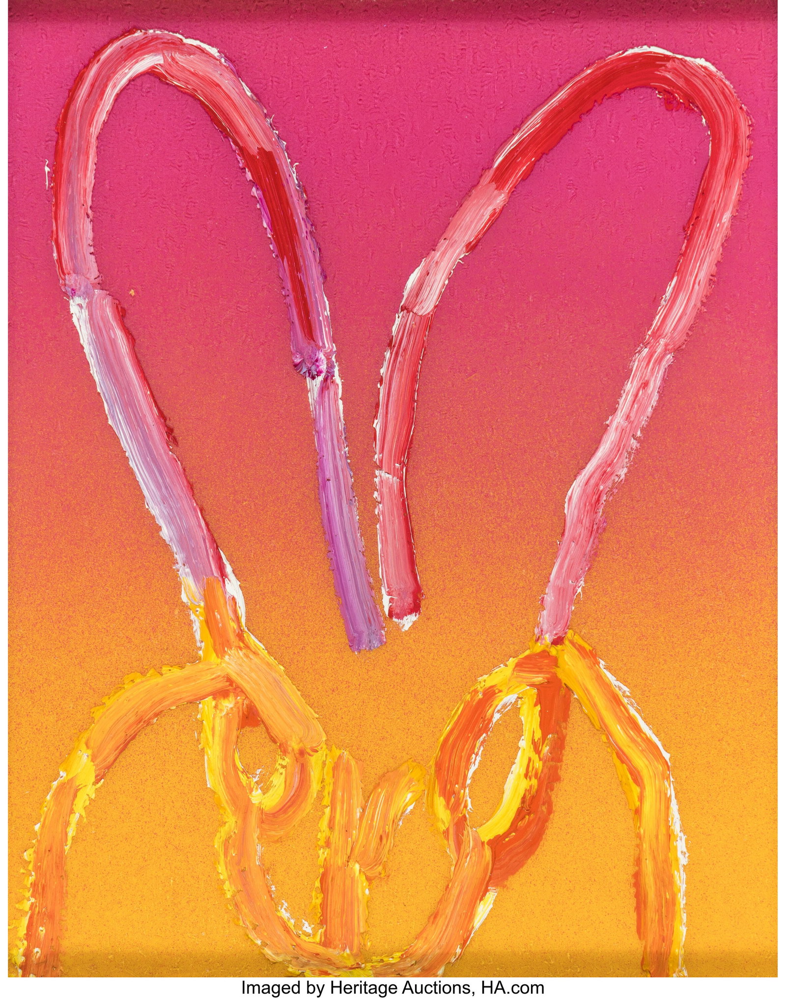 Hunt Slonem (b. 1951) Hombre Pink, 2021 Oil and  (1 of 3)