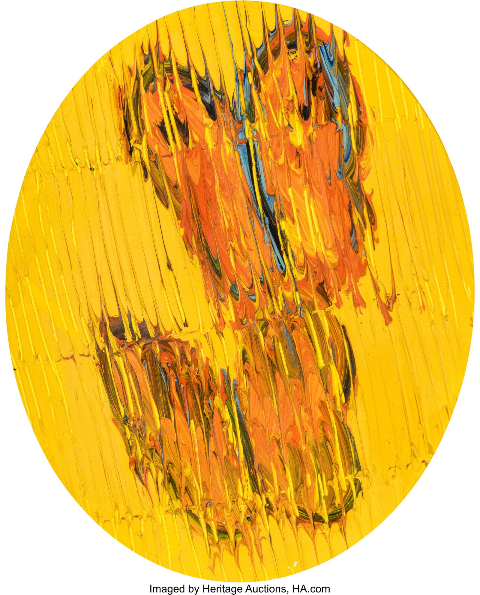 Hunt Slonem (b. 1951) Fritillary, 2021 Oil on pa (1 of 3)