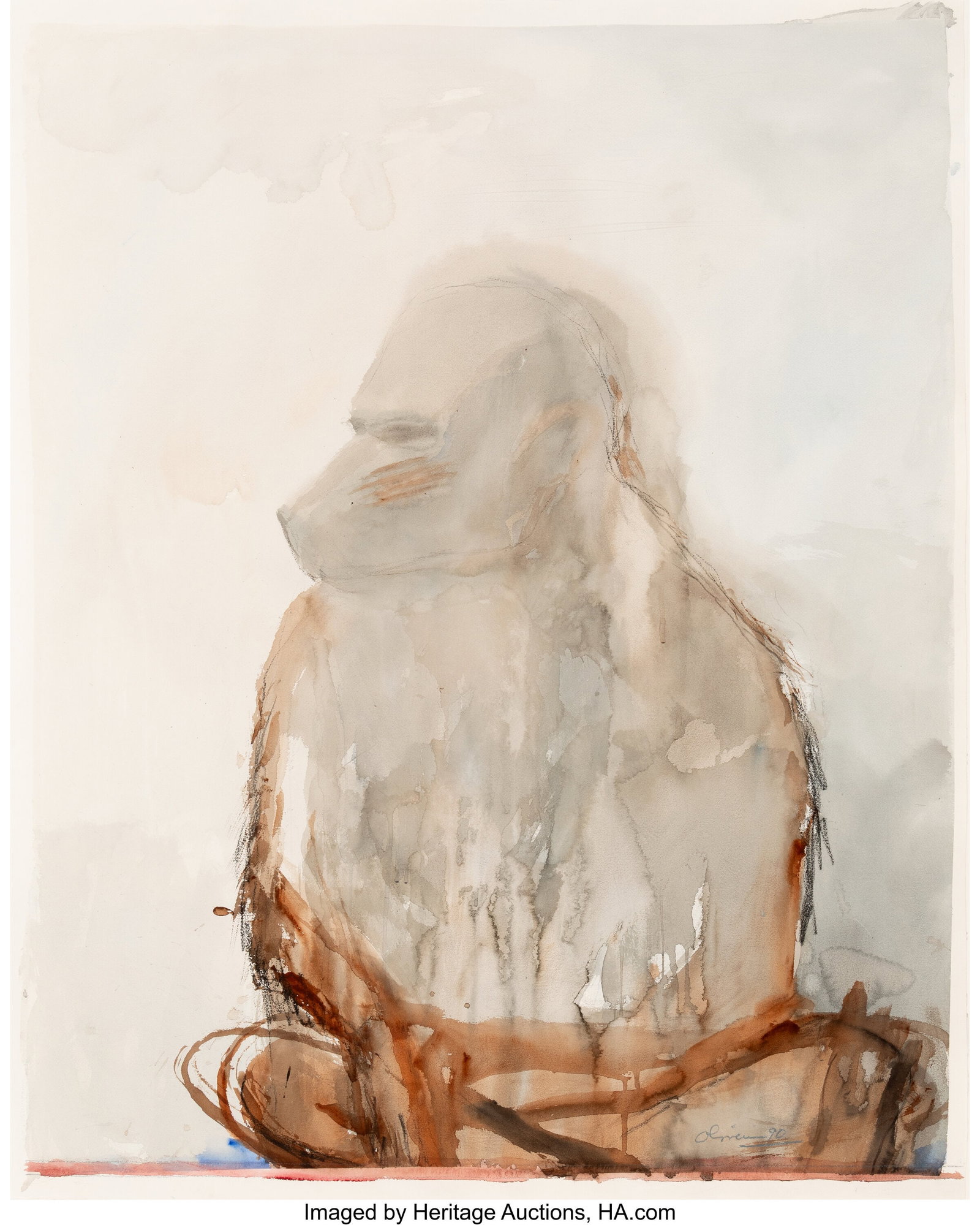 Nathan Oliviera (1928–2010) Seated Baboon, 199 (1 of 3)