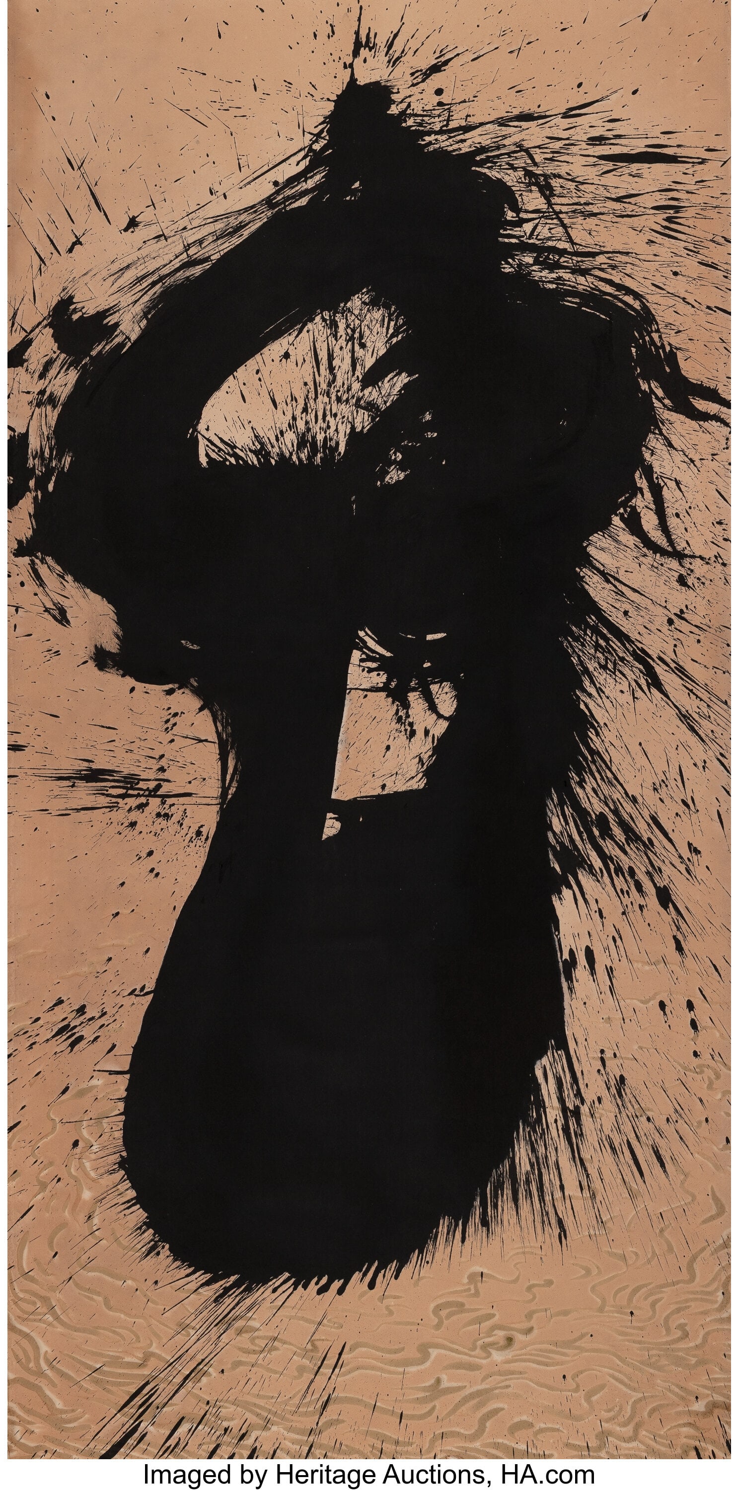 Qin Feng (b. 1961) Desire Landscape 002 Ink, cof: Qin Feng (b. 1961) Desire Landscape 002 Ink, coffee, and tea on paper 48 x 97-1/2 inches (121.9 x 247.7 cm) (sheet) PROVENANCE: