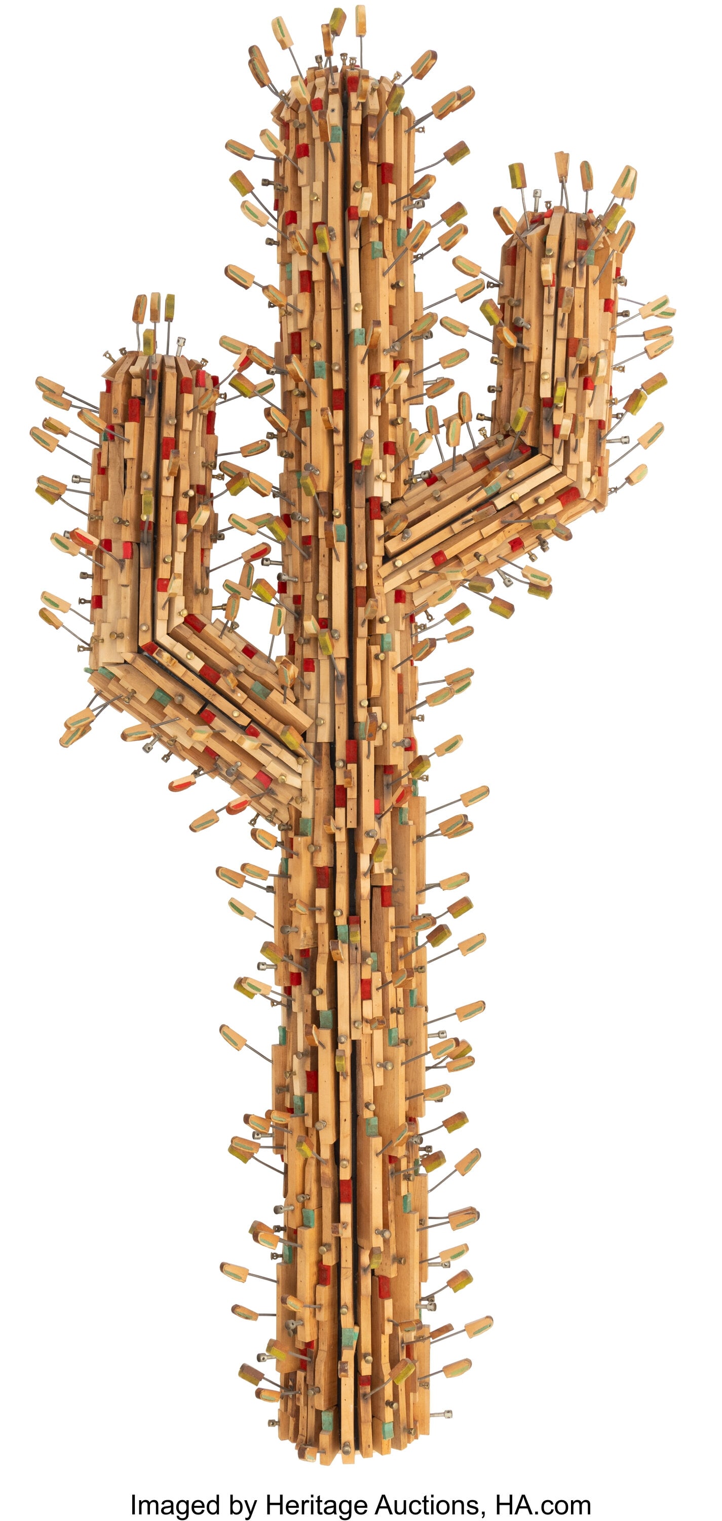 Federico Uribe (b. 1962) Cactus, 2014 Mixed medi: Federico Uribe (b. 1962) Cactus, 2014 Mixed media 63 x 30 x 6 inches (160.0 x 76.2 x 15.2 cm) Signed and dated on the reverse: Uribe '14