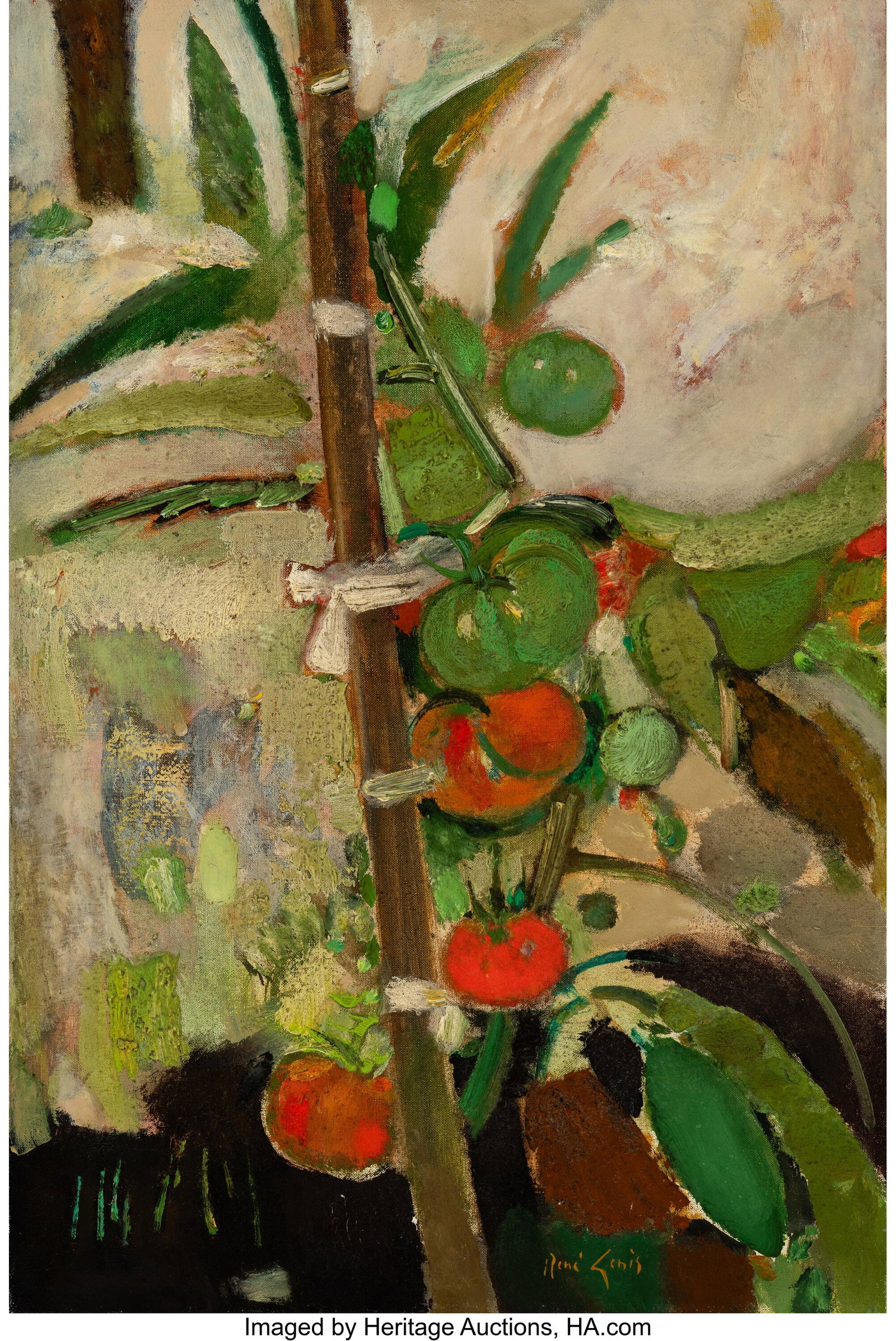 René Genis (1922-2004) Pied de Tomate Oil on ca (1 of 3)