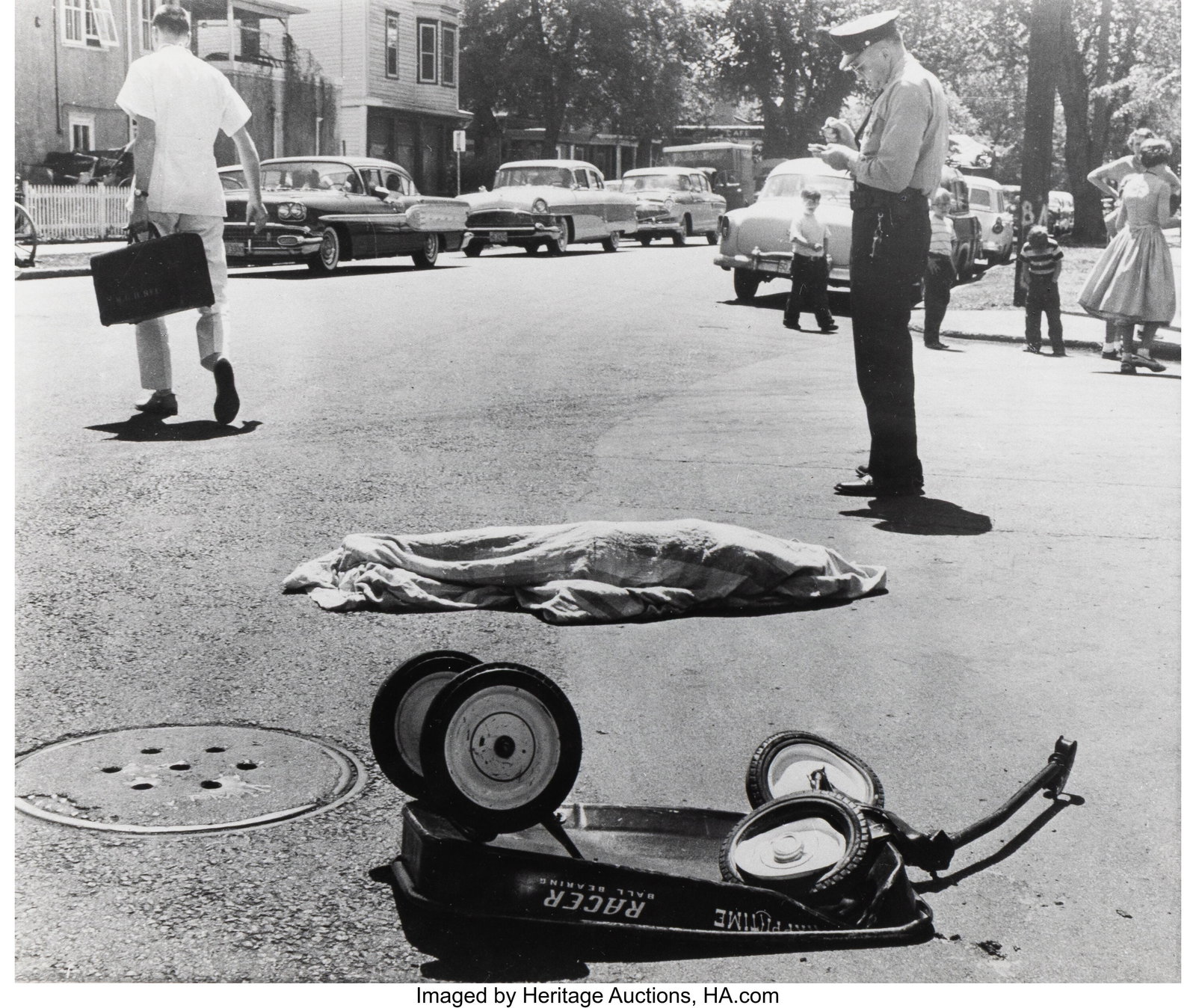 1959 Pulitzer Prize in Photography Winner Willia: 1959 Pulitzer Prize in Photography Winner William Seaman (American, 1925-1997) Wheels of Death (for Minneapolis Star-Tribune/Wide World Photos), 1958 Gelatin silver