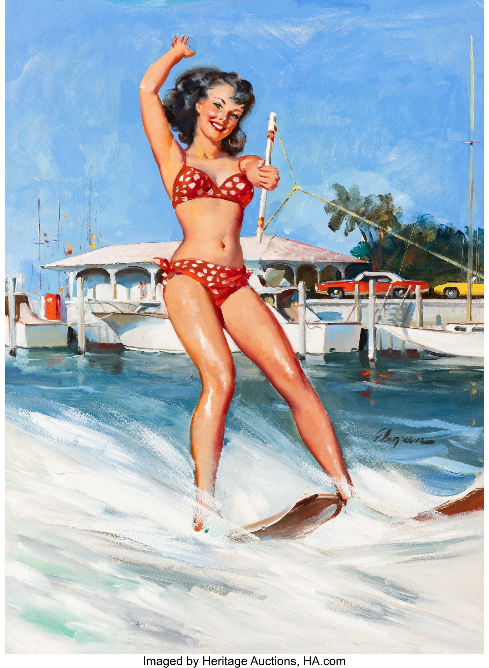 Gil Elvgren (American, 1914-1980) Water Skier, N (1 of 3)