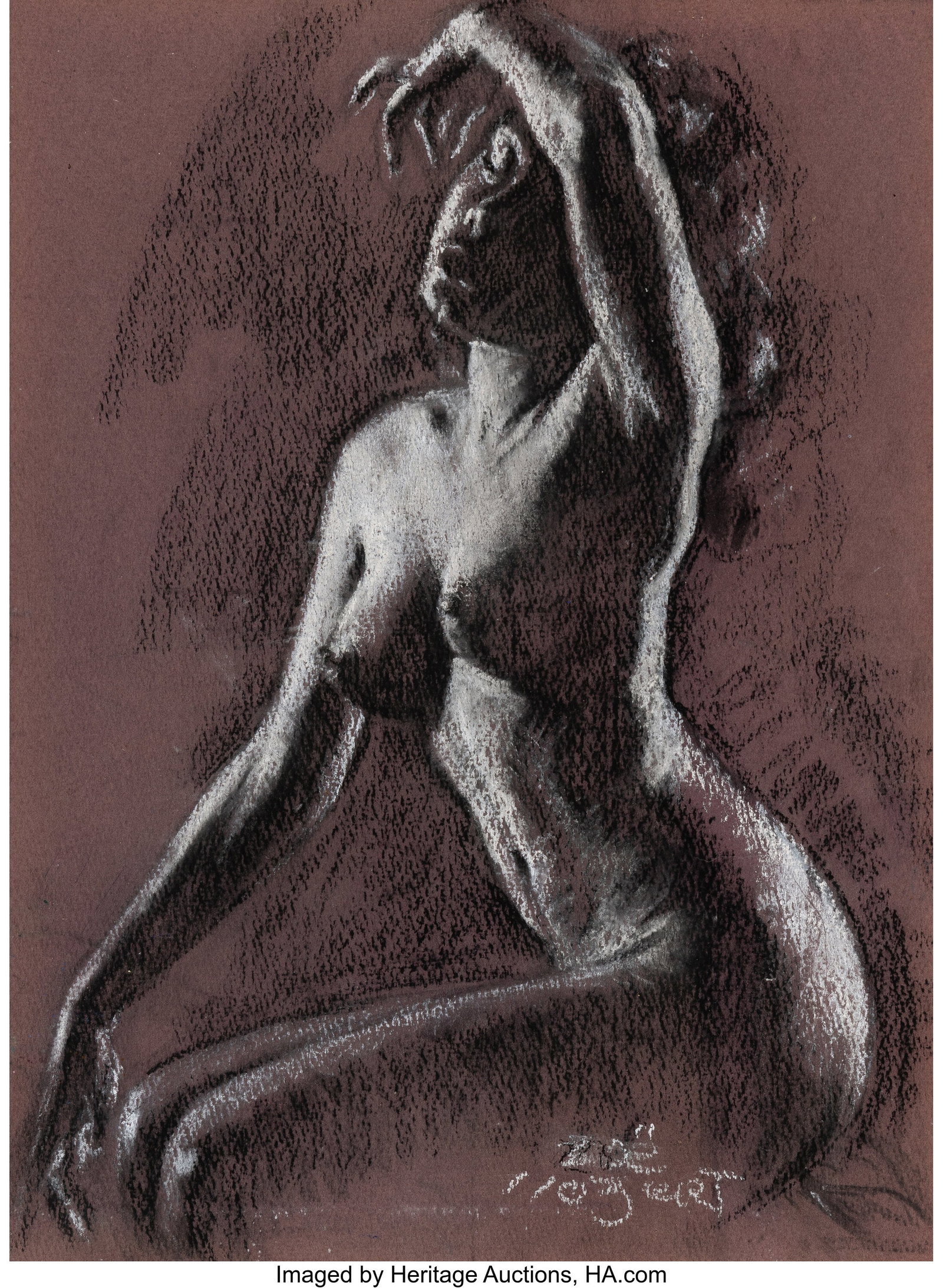 Zoë Mozert (American, 1907-1993) Nude study, ci (1 of 3)