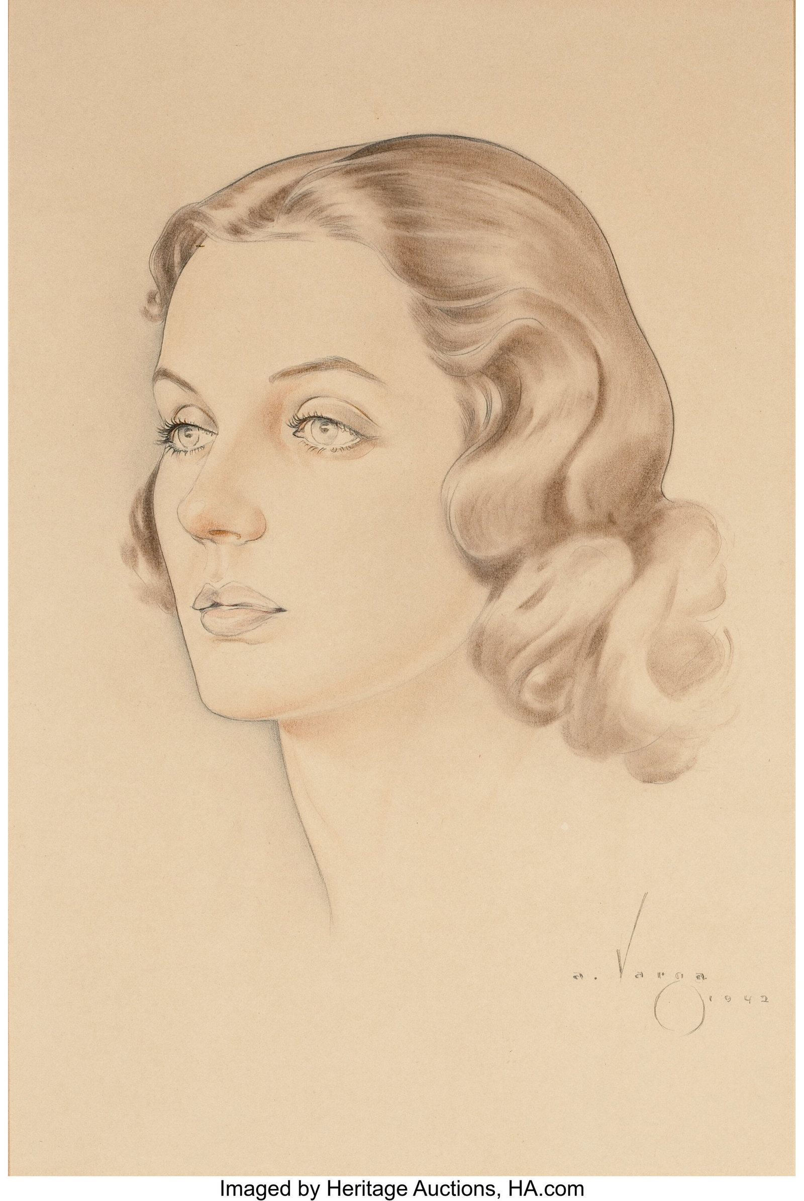 Alberto Vargas (Peruvian/American, 1896-1982) Ja: Alberto Vargas (Peruvian/American, 1896-1982) Janice I. Hickey, 1942 Watercolor and pencil on paper 12 x 8 inches (30.5 x 20.3 cm) (sight&