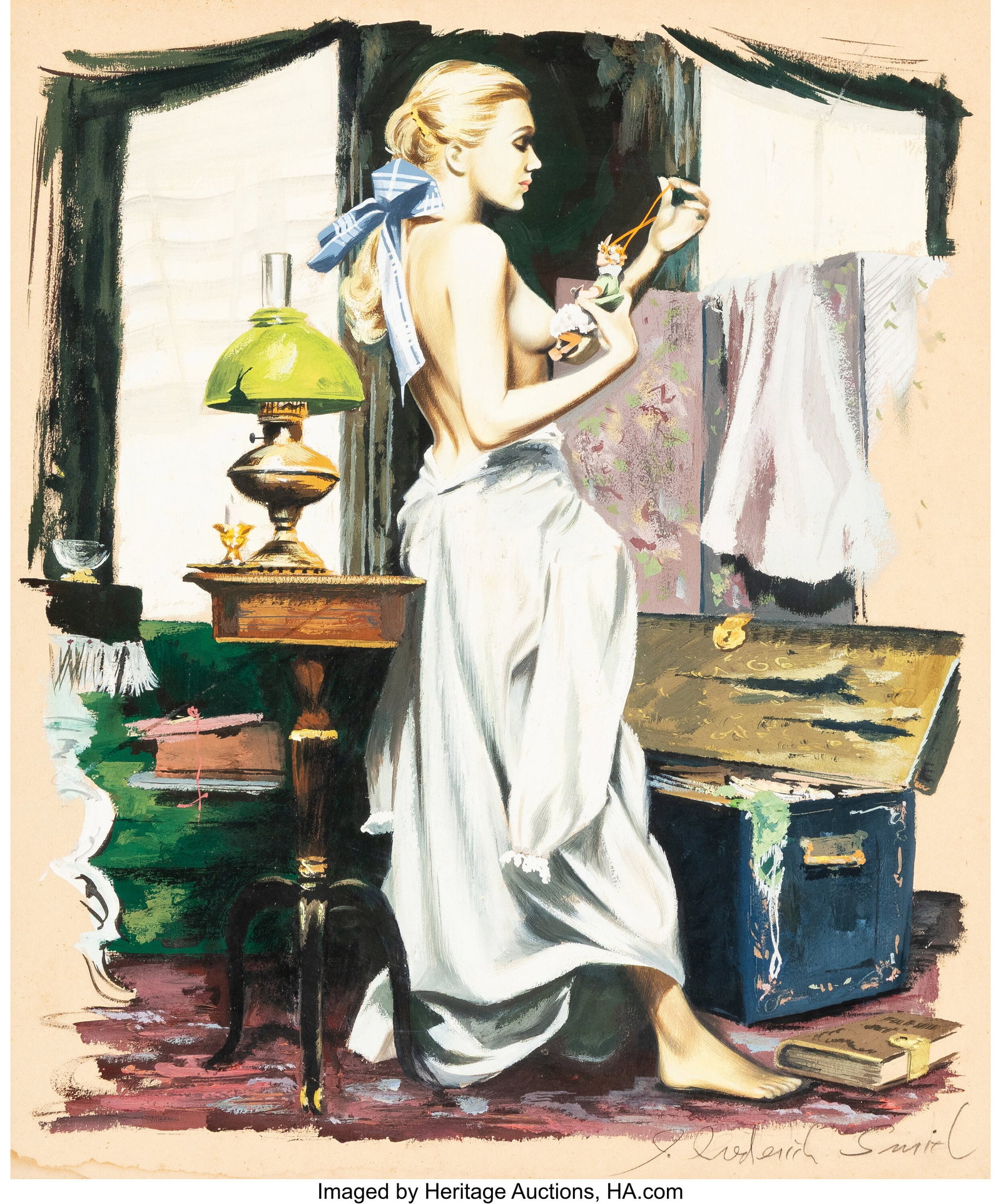 J. Frederick Smith (American, 20th Century) The : J. Frederick Smith (American, 20th Century) The Mended Doll, magazine interior, circa 1950 Gouache on board 13-3/4 x 11-3/4 inches (34.9 x 29&per